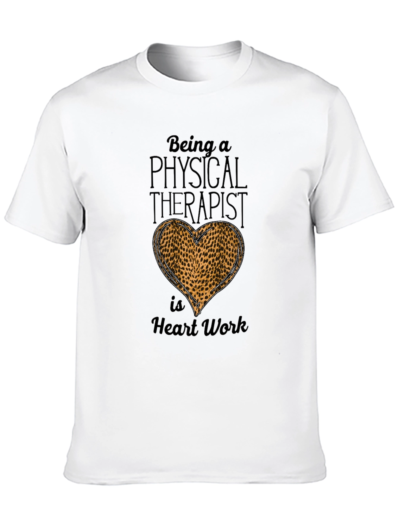 Physical Therapist Leopard Heart T-Shirt