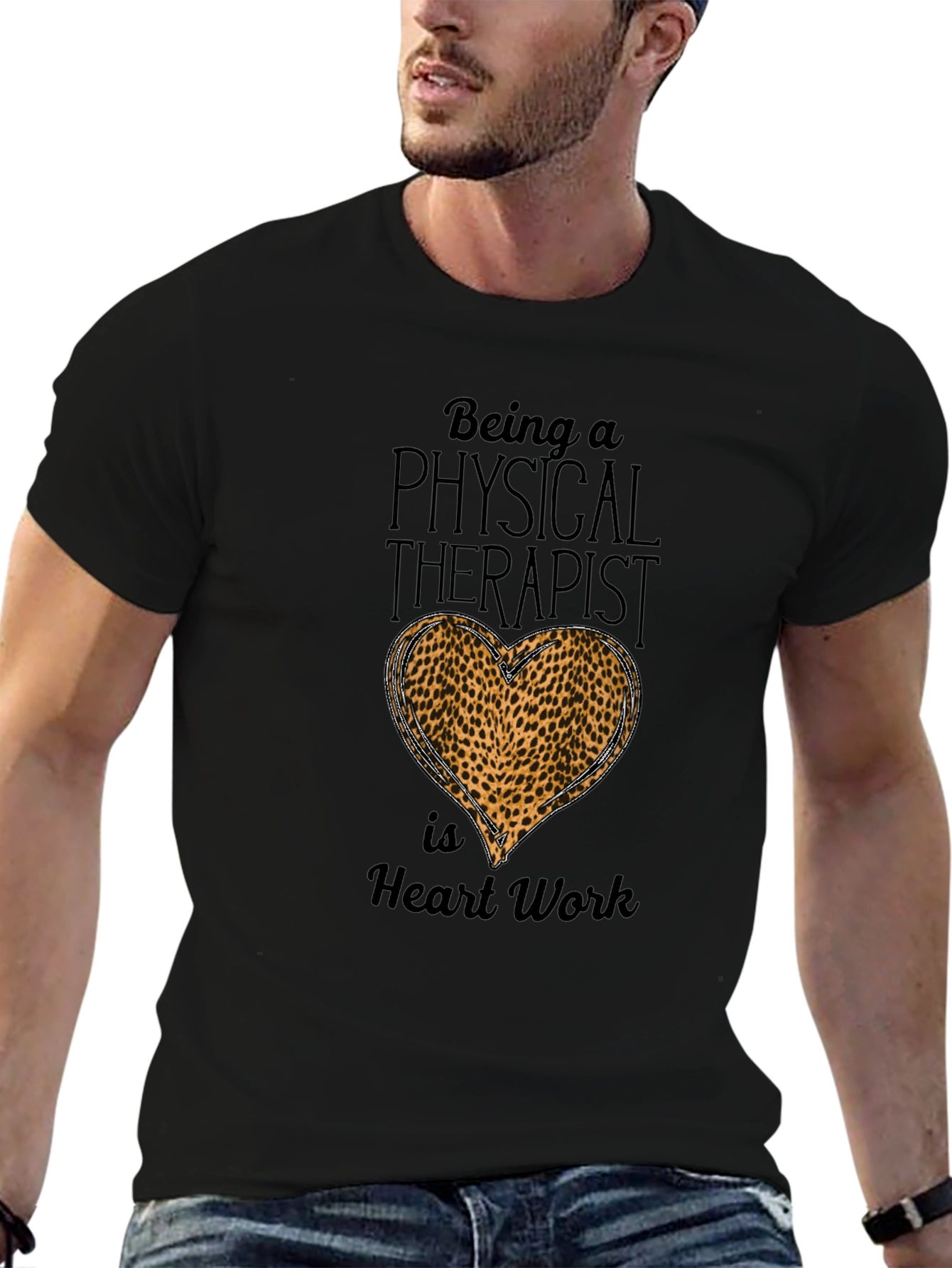 Physical Therapist Leopard Heart T-Shirt