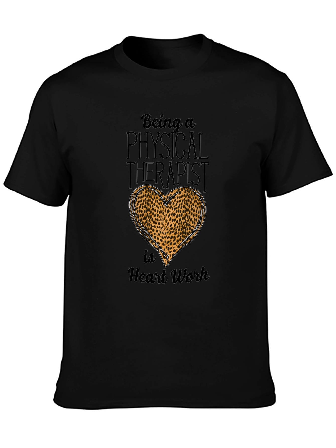 Physical Therapist Leopard Heart T-Shirt