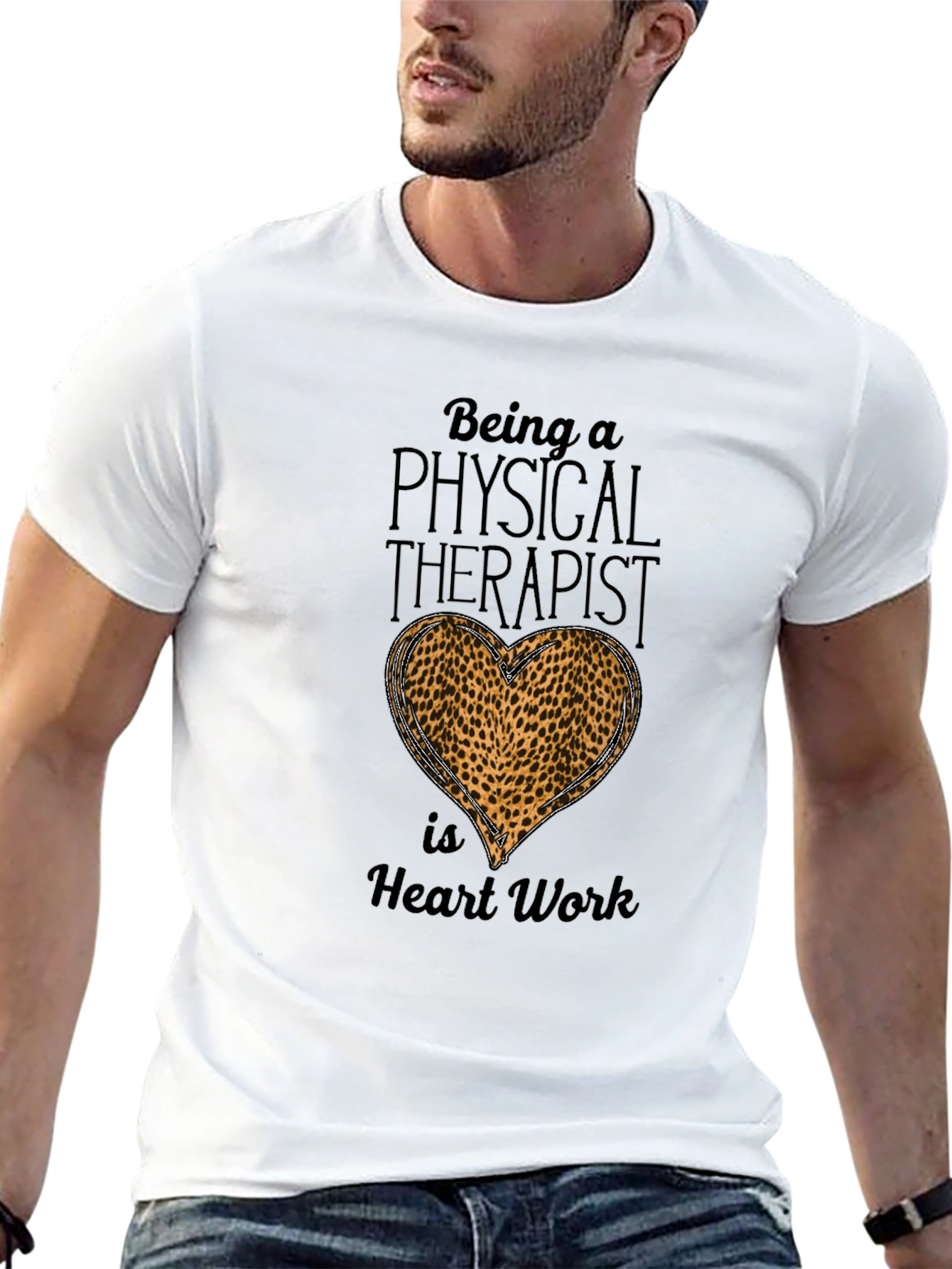 Physical Therapist Leopard Heart T-Shirt