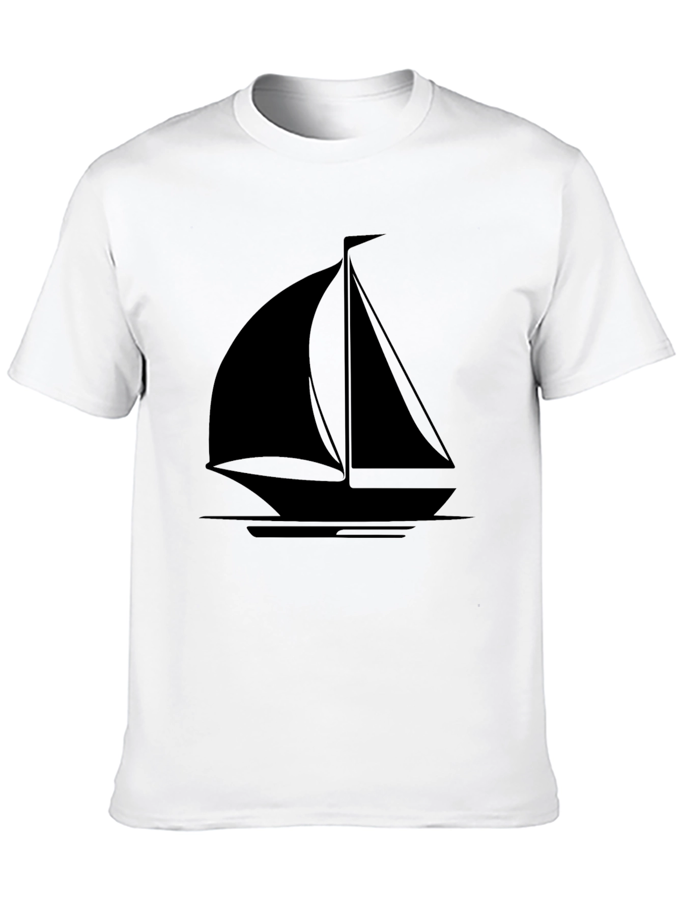 Sailboat Graphic T-Shirt - Black Cotton Tee