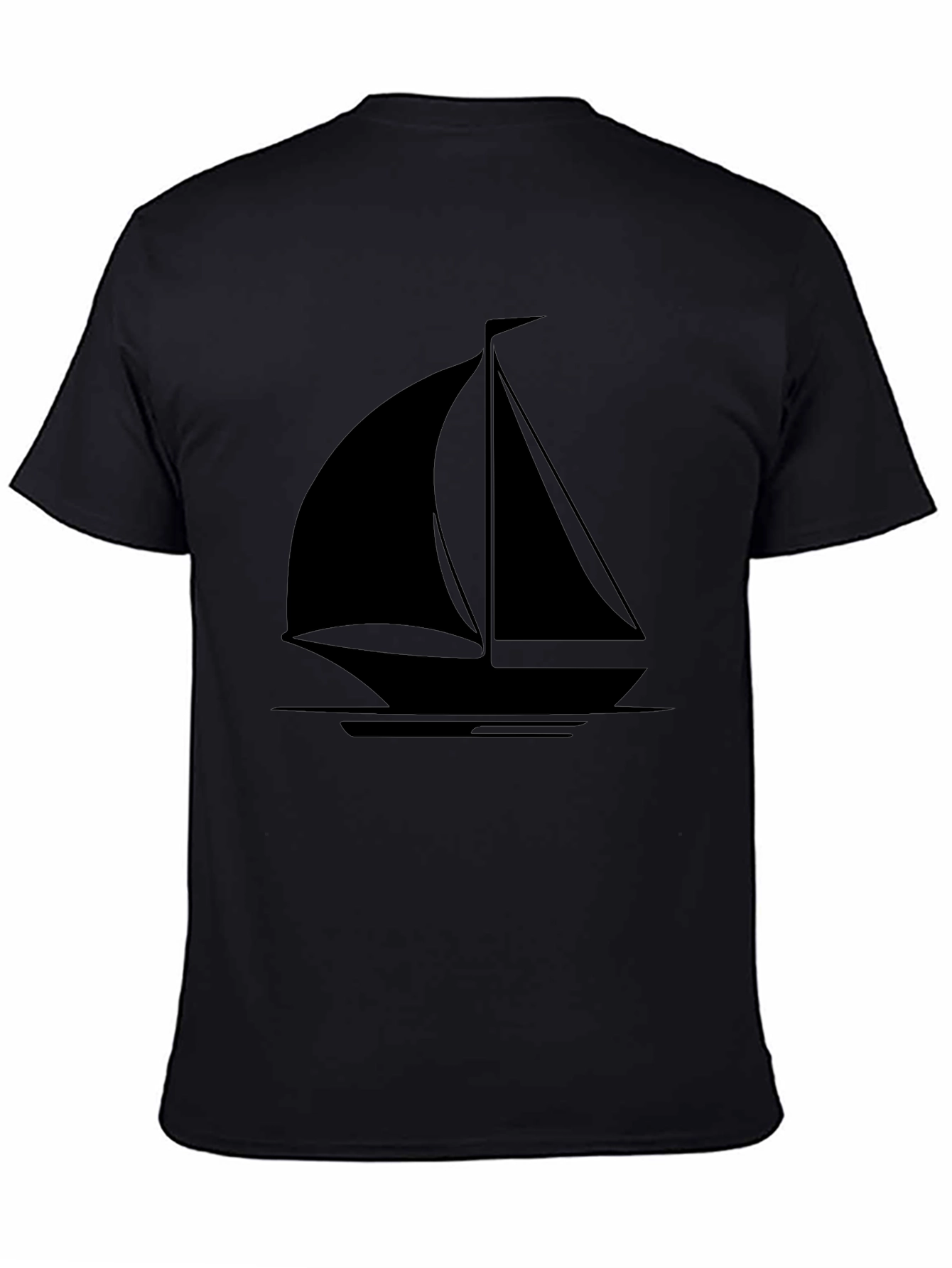 Sailboat Graphic T-Shirt - Black Cotton Tee