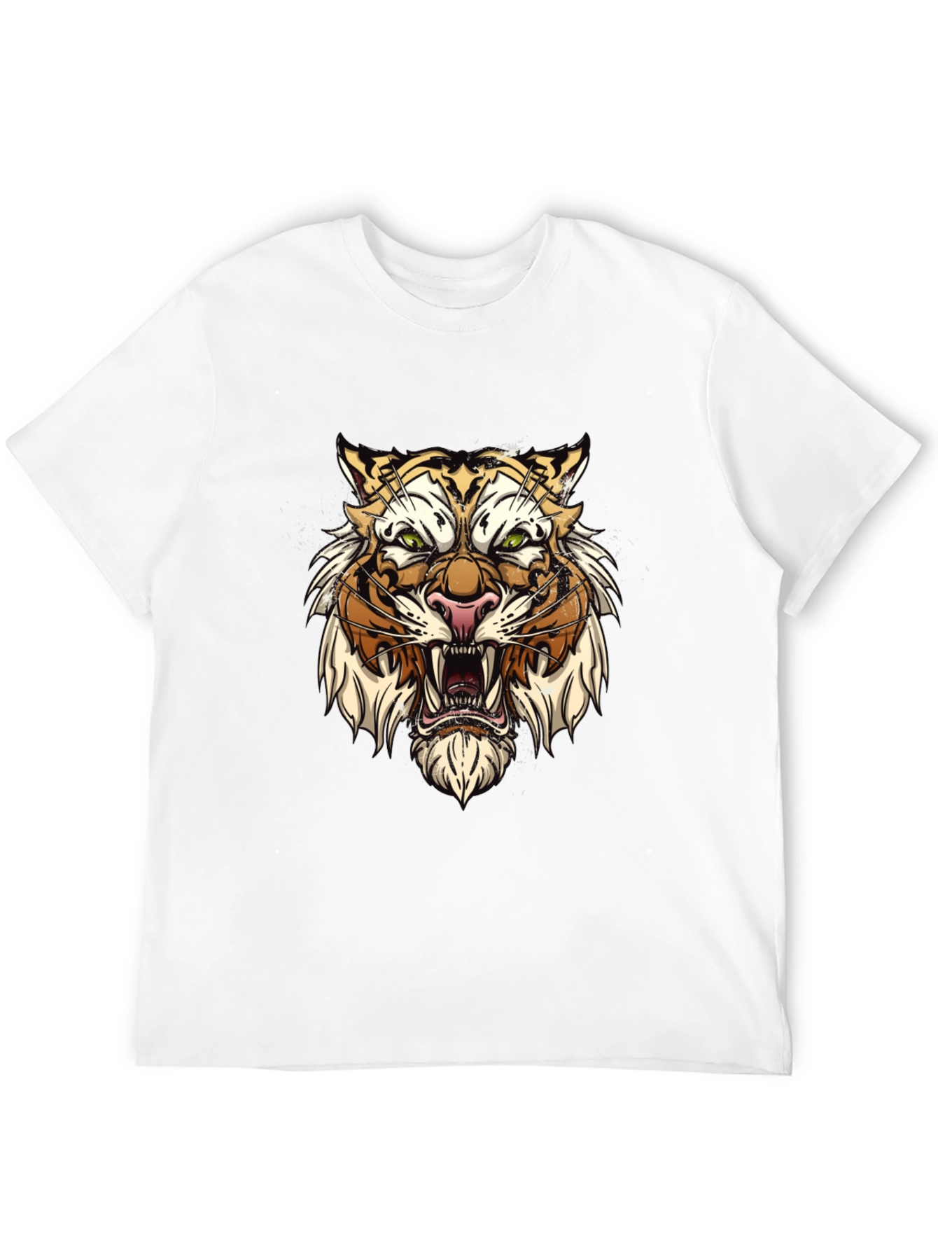 Tiger Graphic Tee - Fierce Animal Print Black T-Shirt
