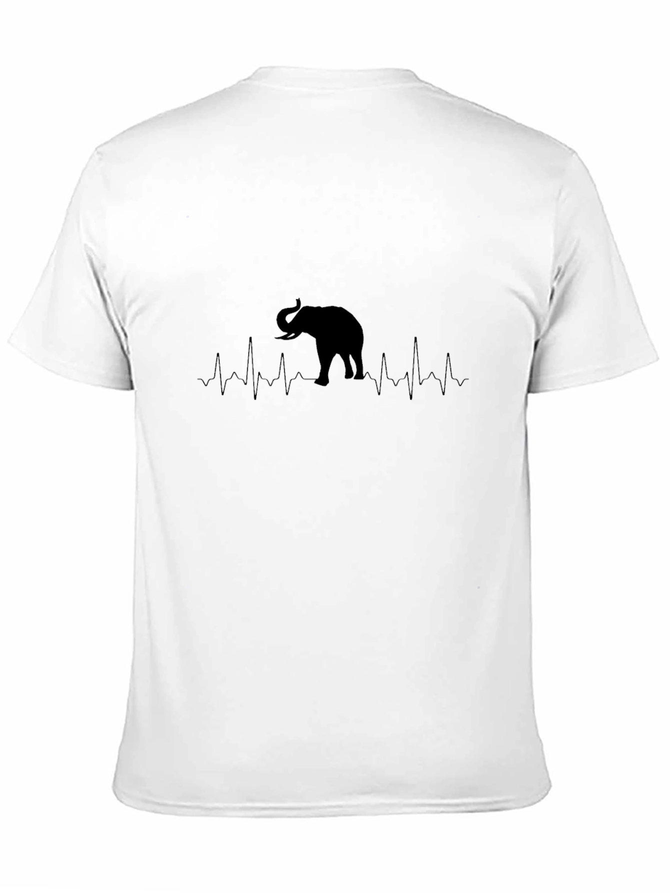 Elephant Heartbeat T-Shirt - Black Graphic Tee