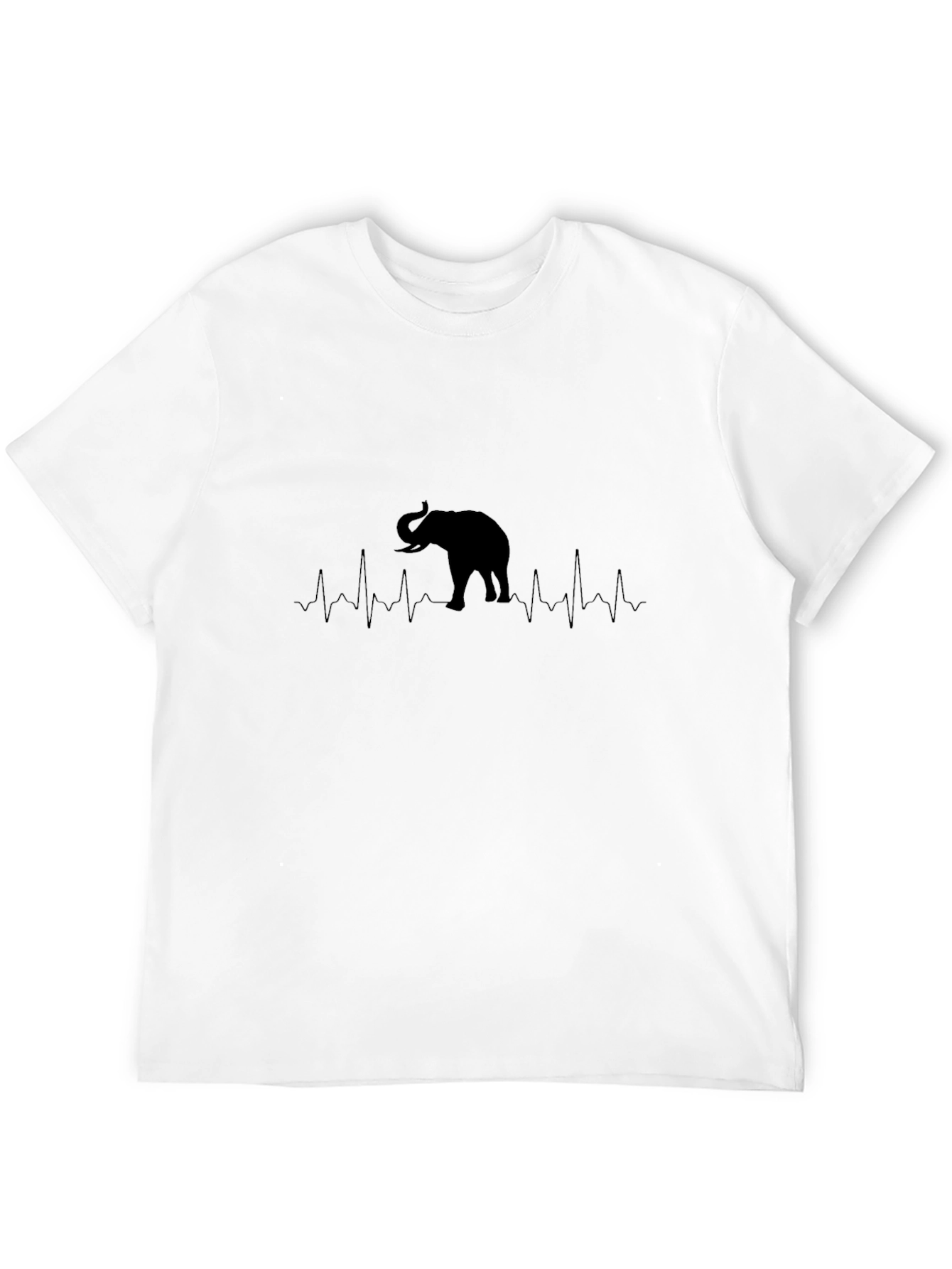 Elephant Heartbeat T-Shirt - Black Graphic Tee