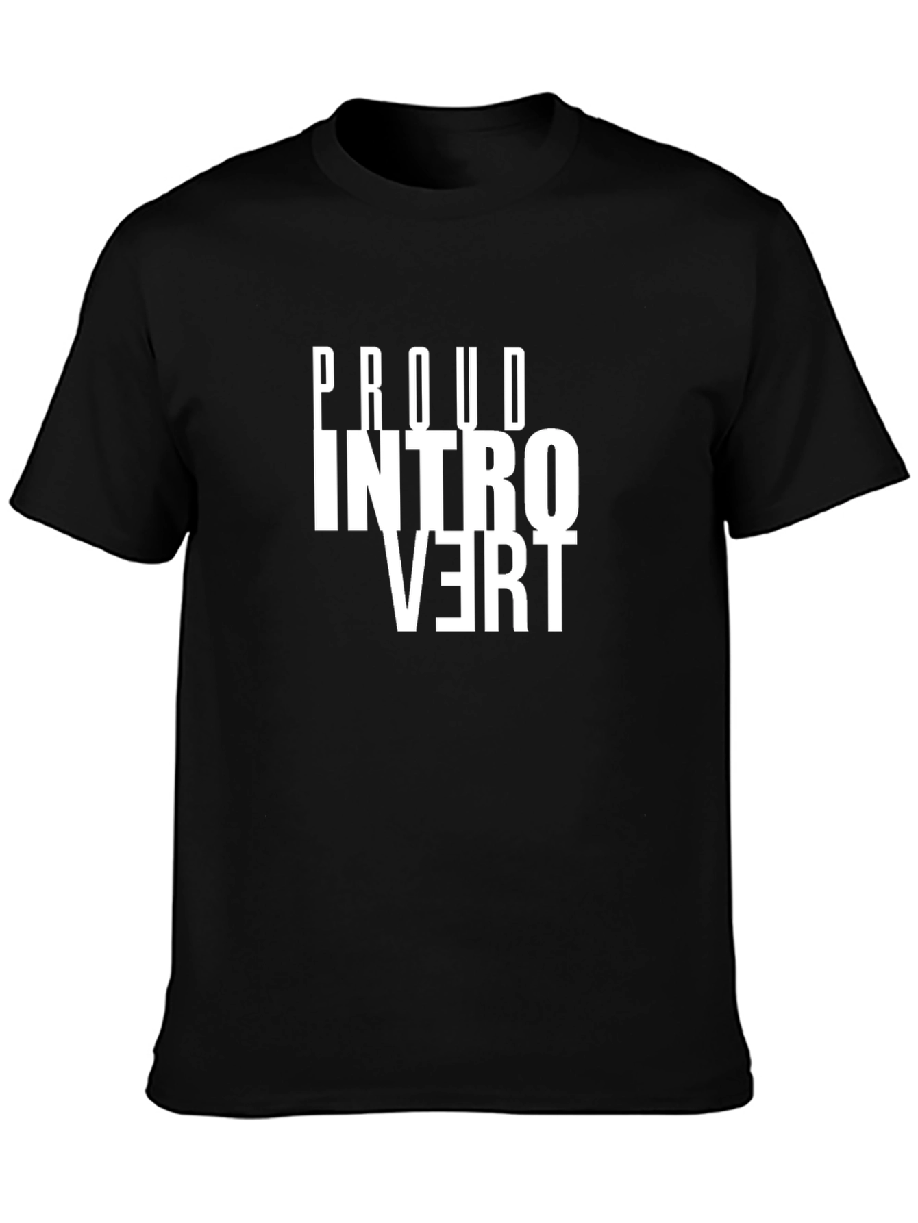 Proud Introvert Graphic Tee - Black Cotton Comfort