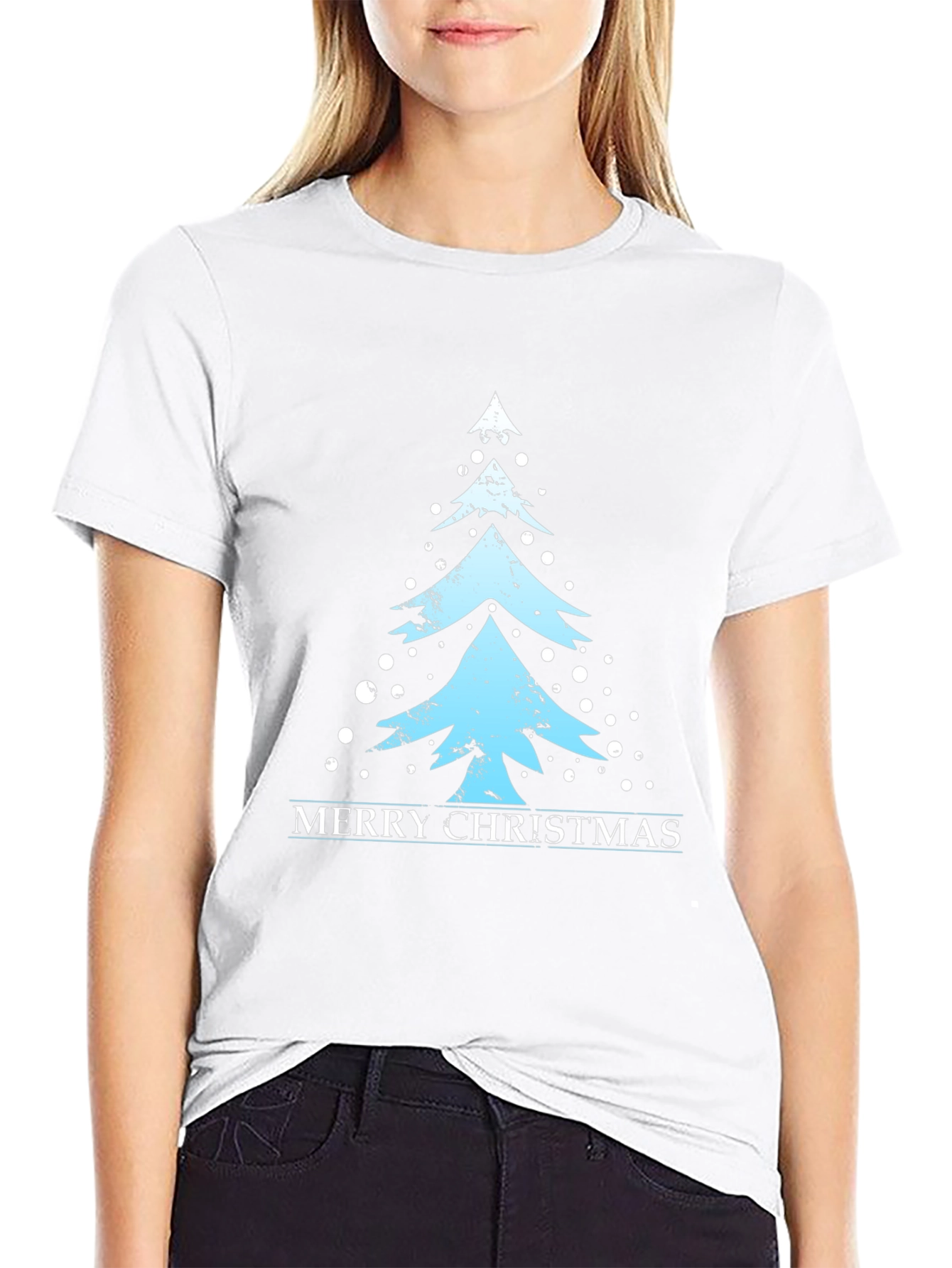 Merry Christmas Tree Graphic T-Shirt