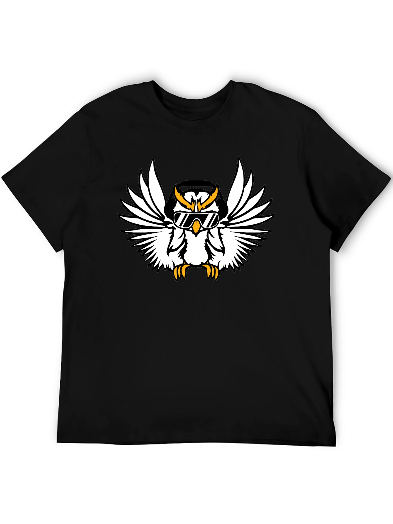 Cool Owl Graphic Tee - Black Cotton T-Shirt