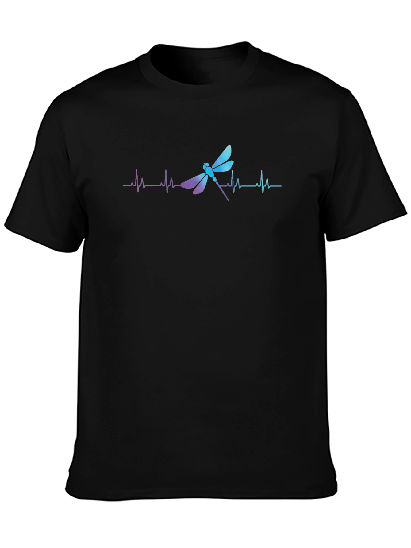 Dragonfly Heartbeat Graphic Tee - Black T-Shirt