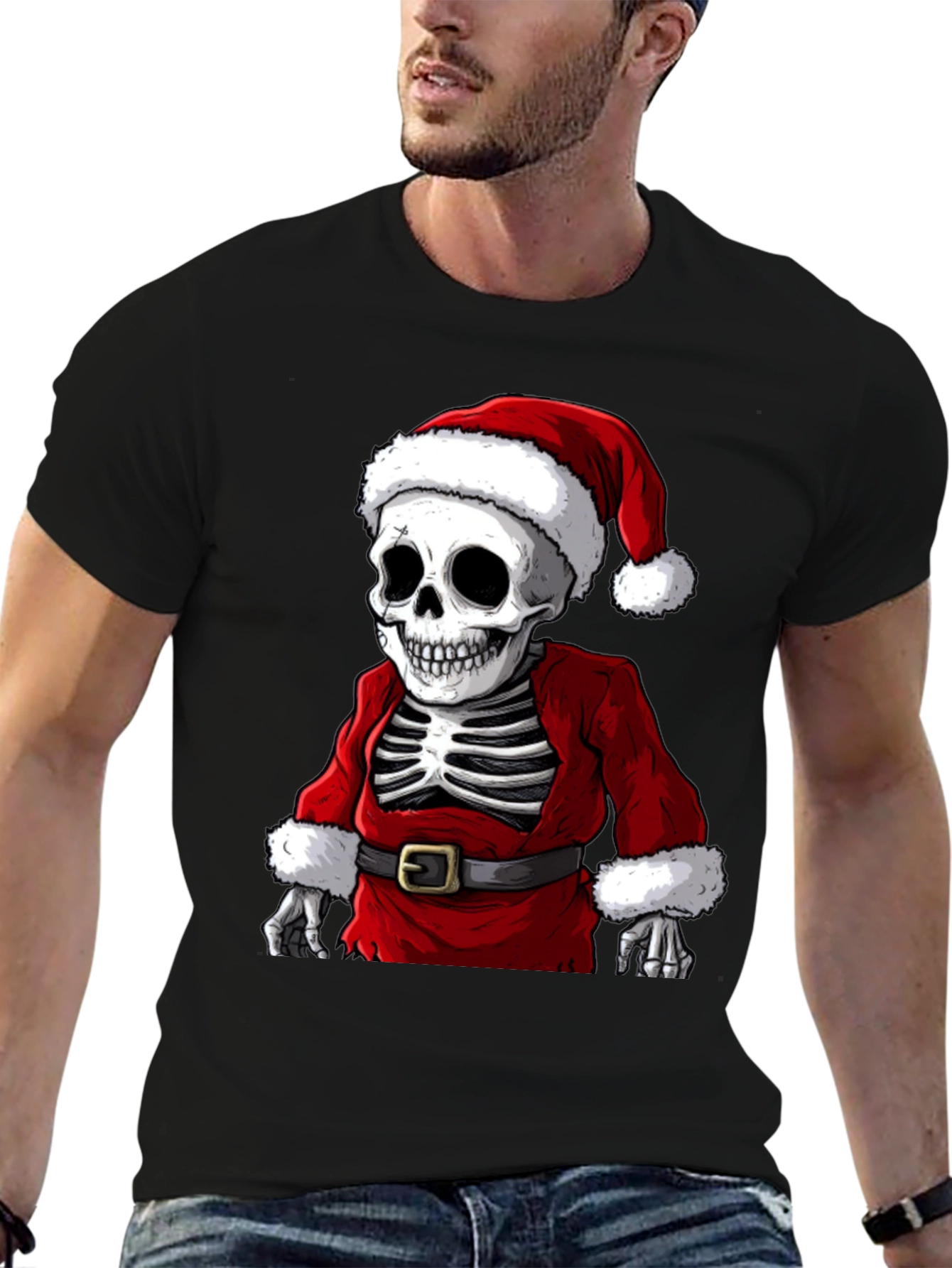 Santa Skeleton T-Shirt - Holiday Humor