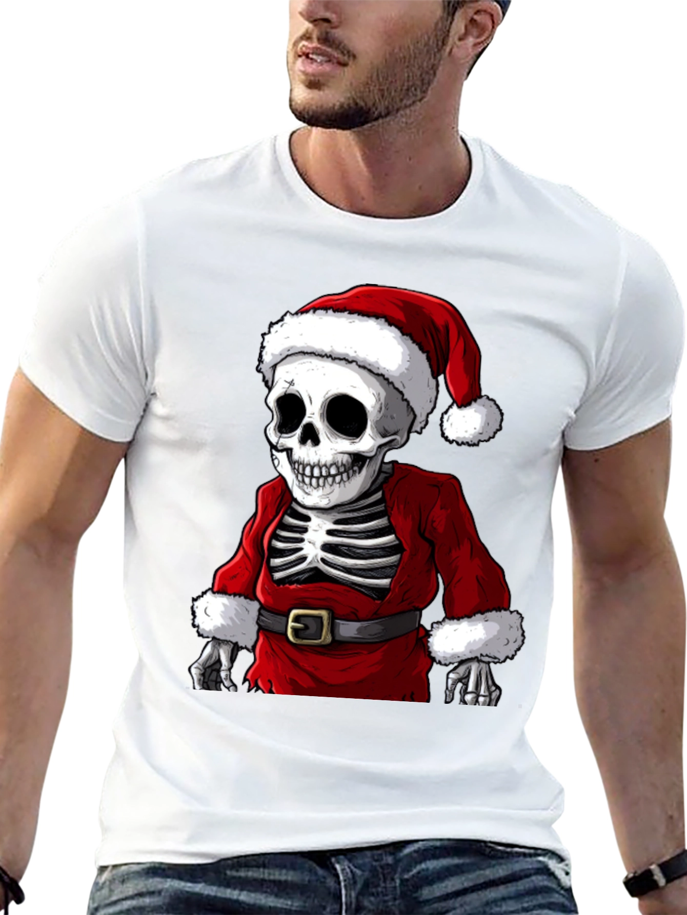 Santa Skeleton T-Shirt - Holiday Humor