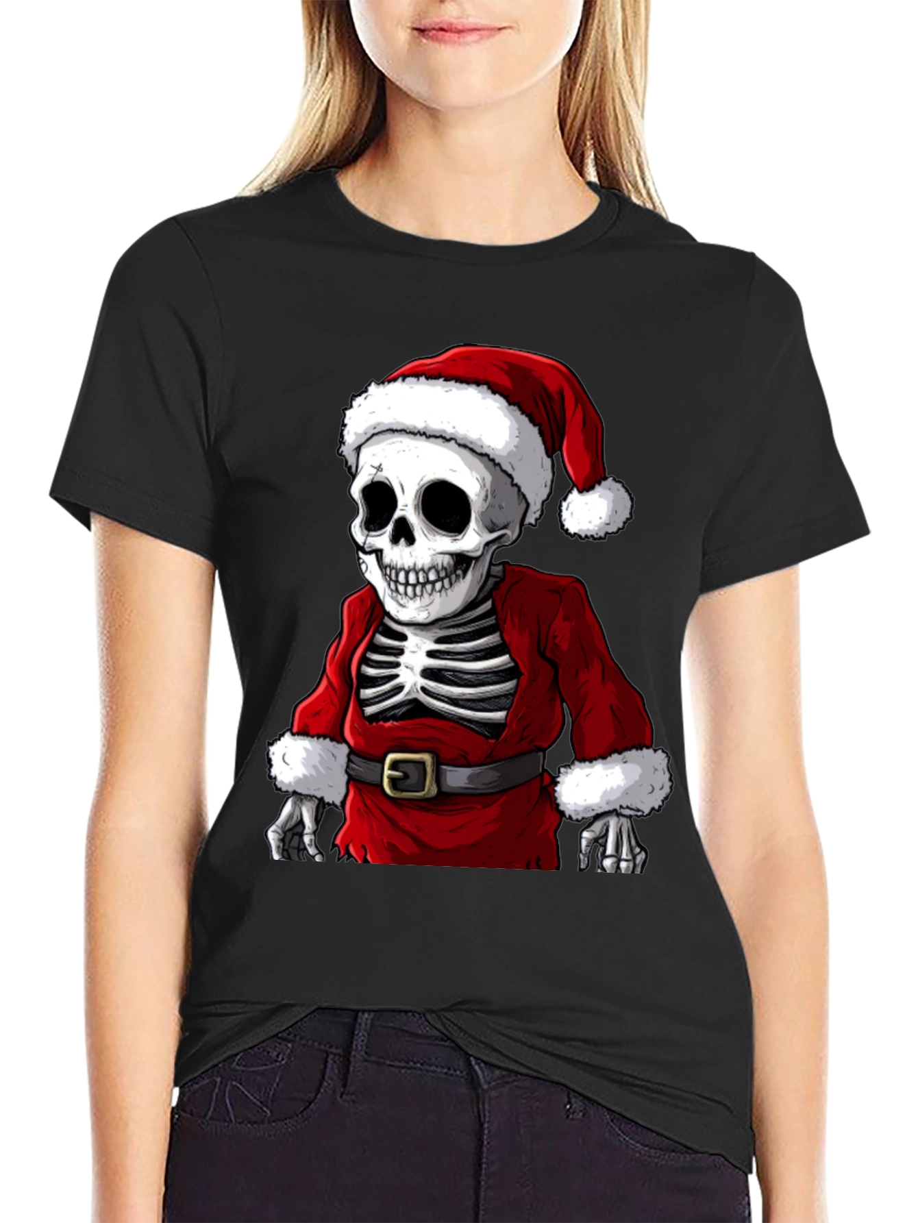 Santa Skeleton T-Shirt - Holiday Humor