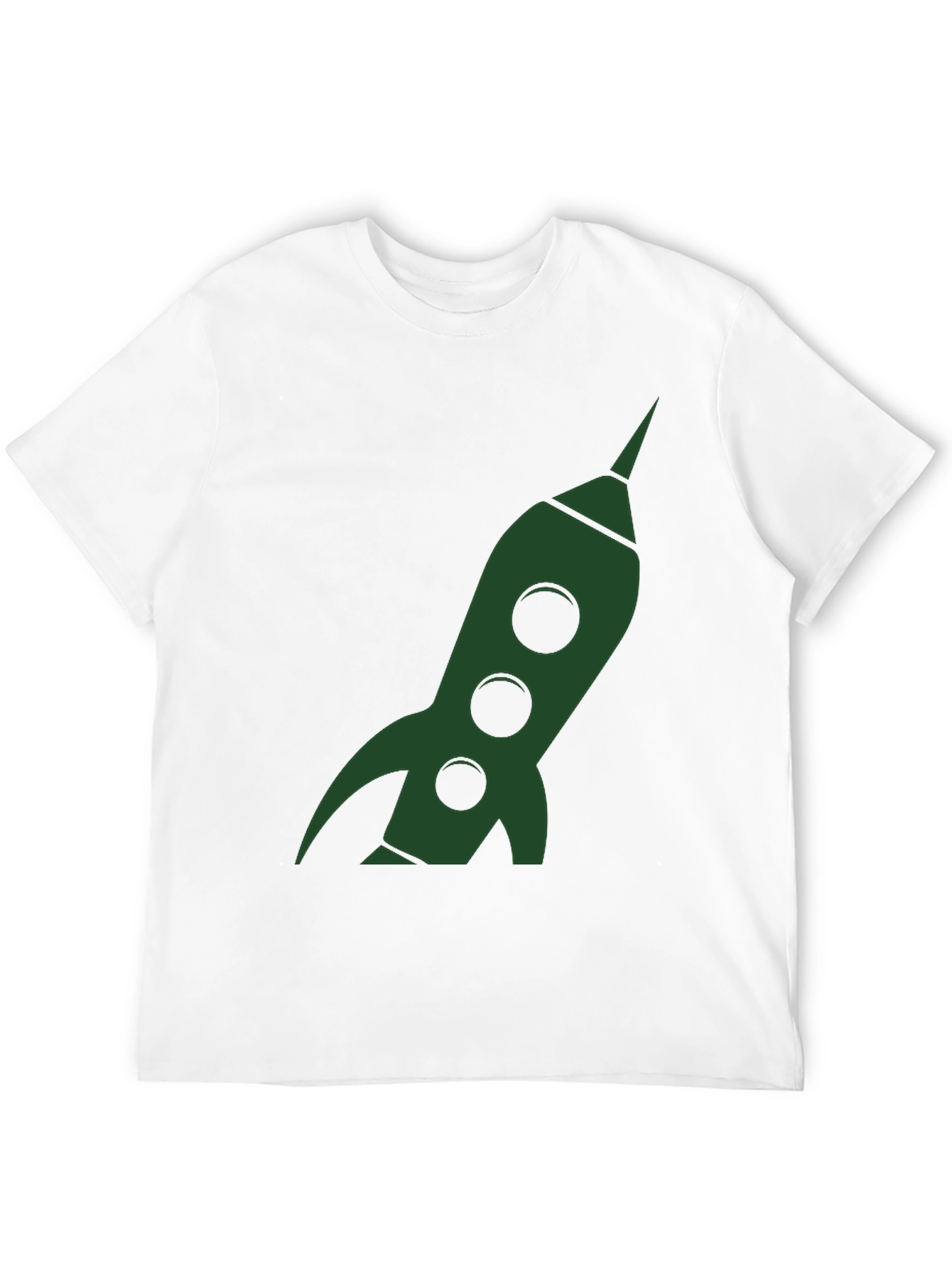Retro Rocket Graphic Tee - Black Cotton T-Shirt