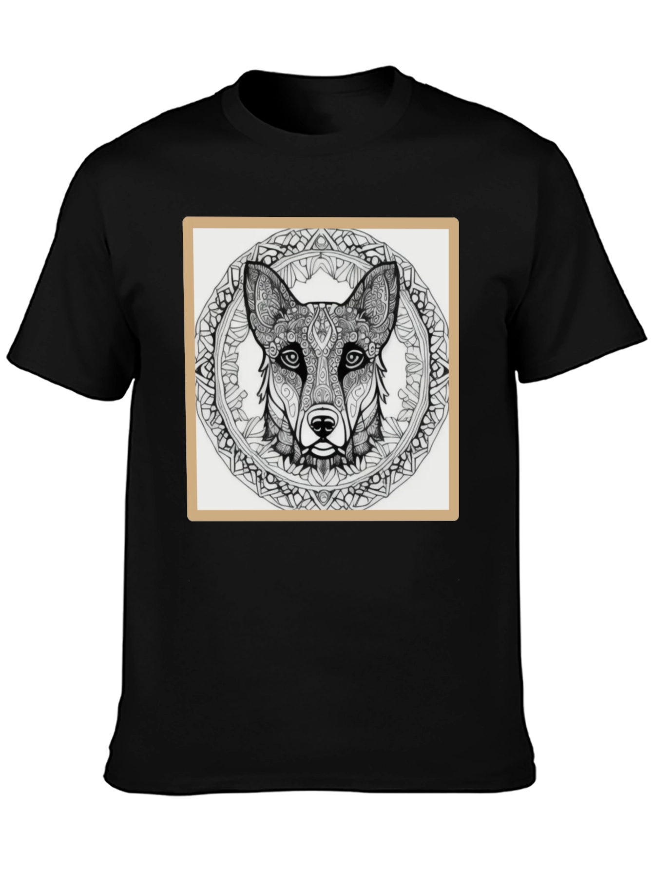 Dog Mandala T-Shirt - Black