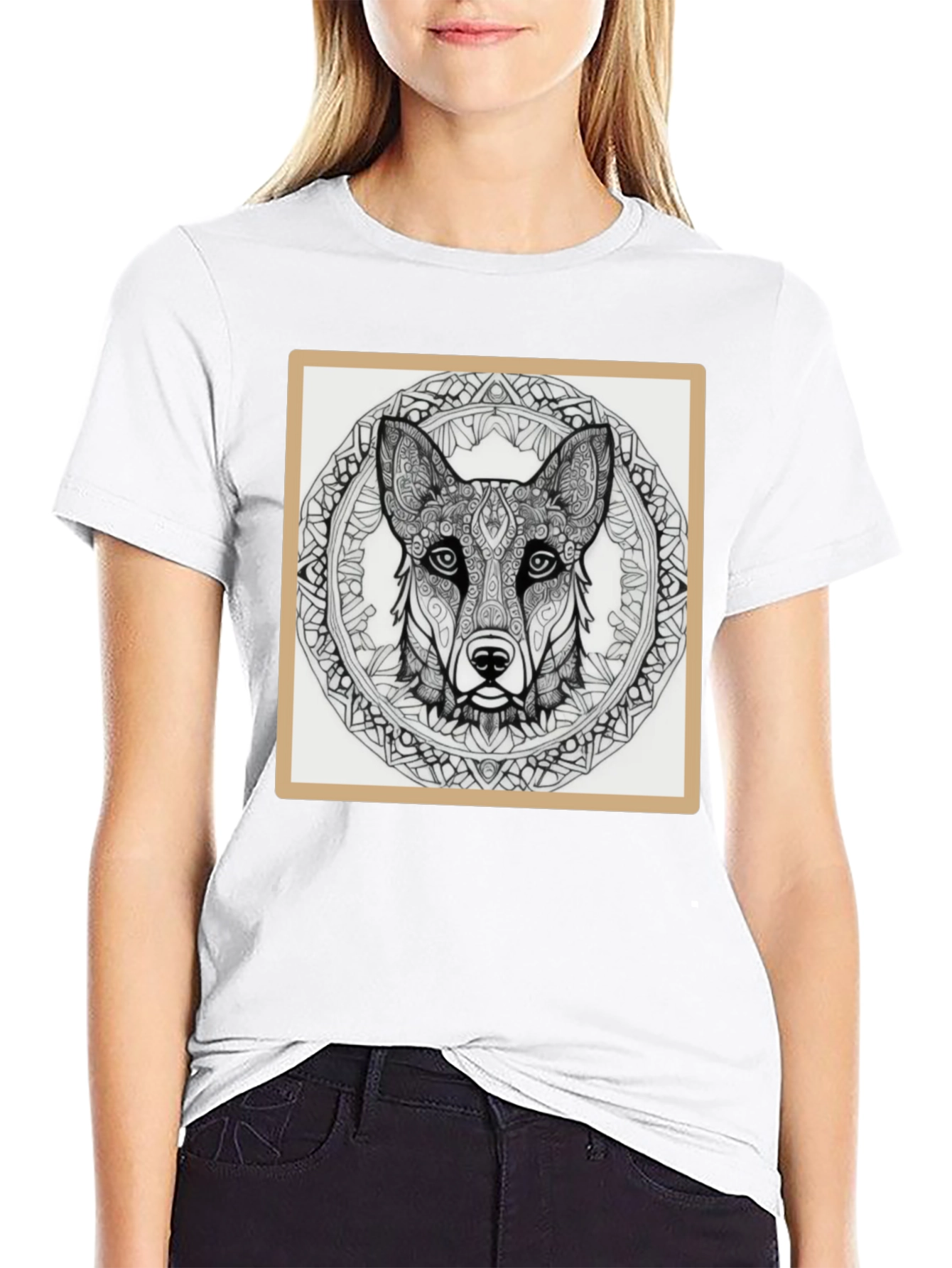 Dog Mandala T-Shirt - Black