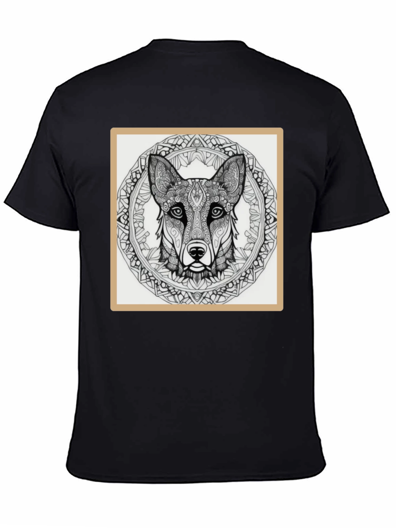 Dog Mandala T-Shirt - Black