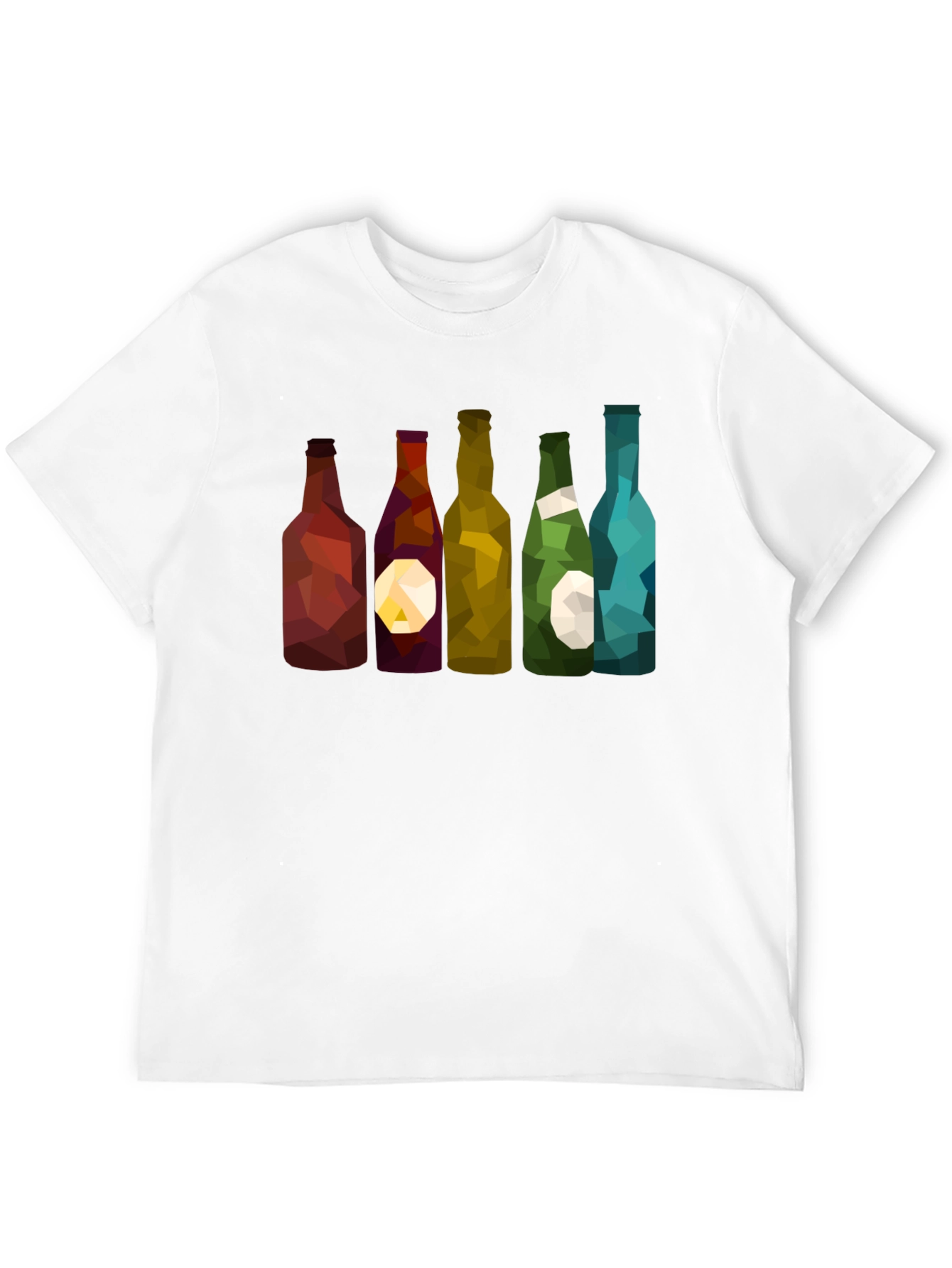 Geometric Wine Bottles Graphic T-Shirt