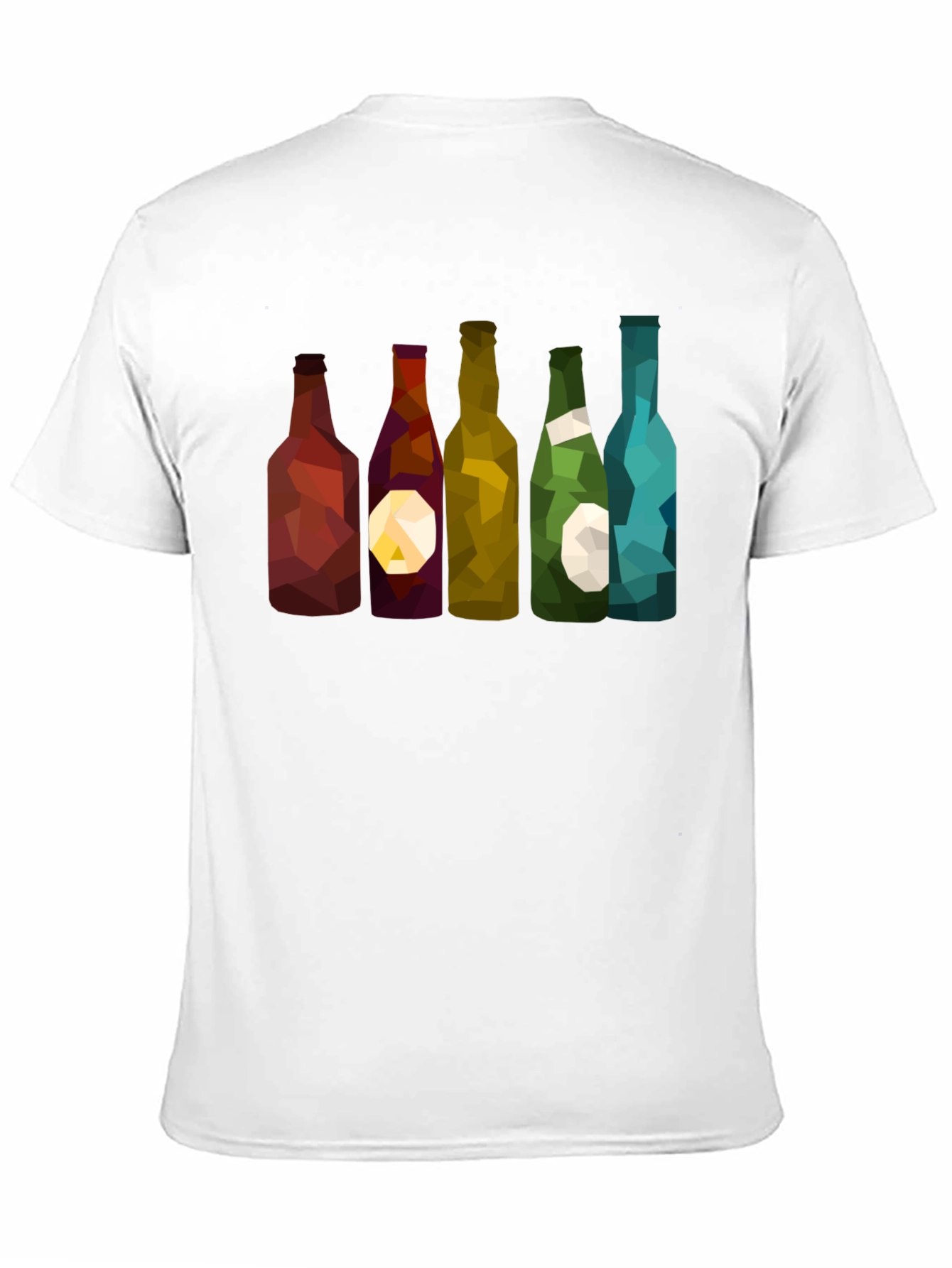 Geometric Wine Bottles Graphic T-Shirt