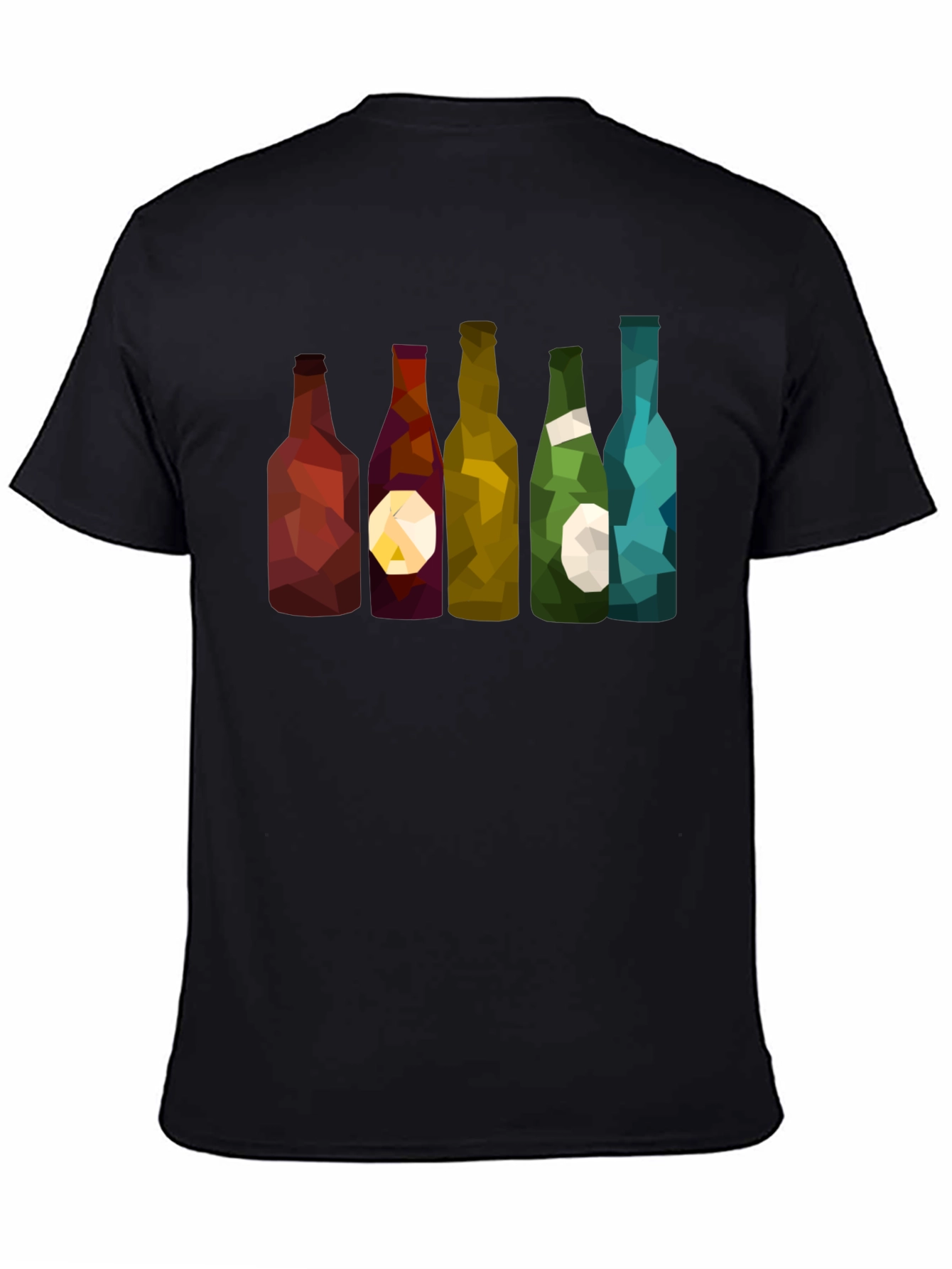 Geometric Wine Bottles Graphic T-Shirt