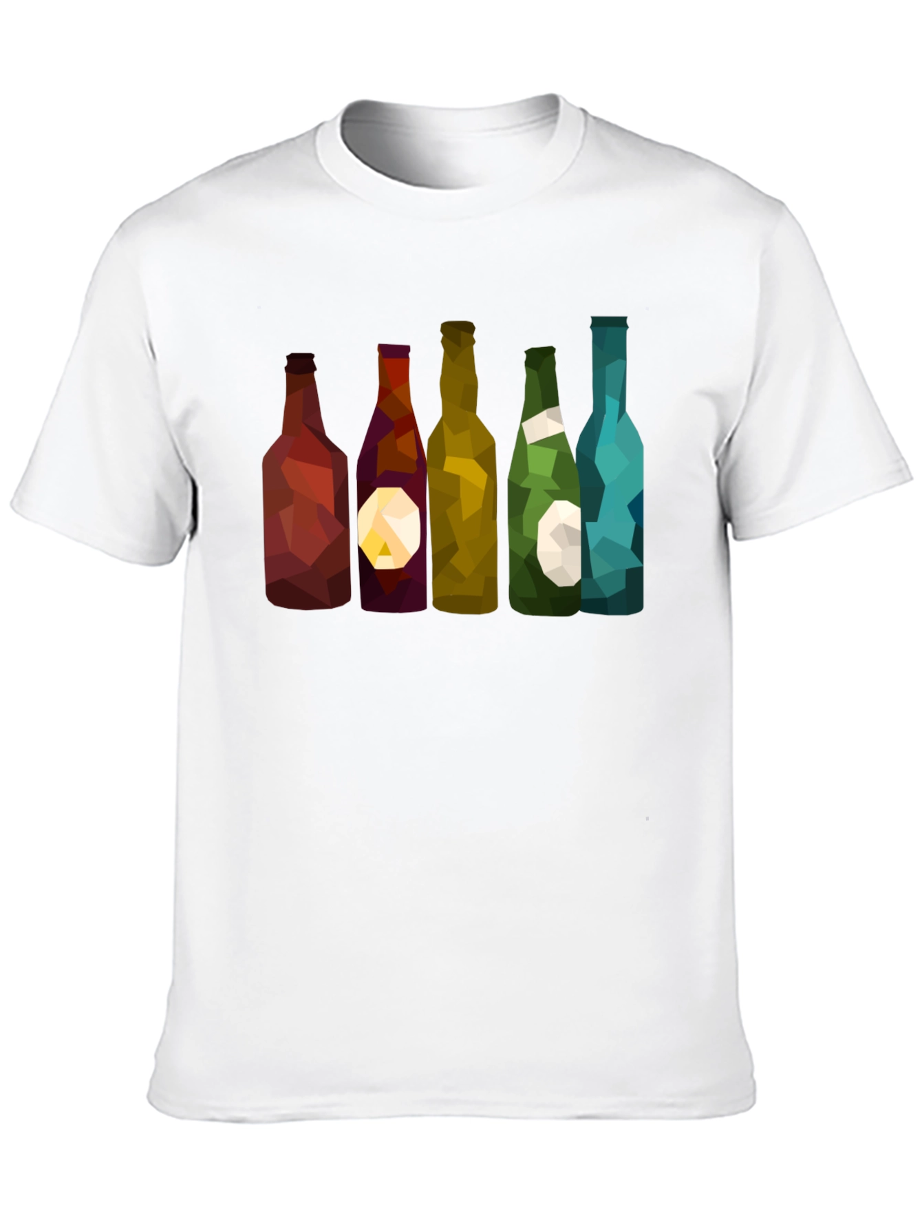 Geometric Wine Bottles Graphic T-Shirt