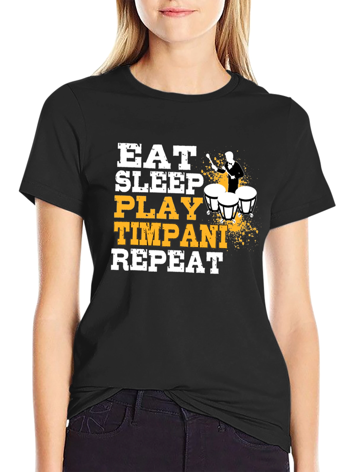 Eat Sleep Play Timpani Repeat Black T-Shirt
