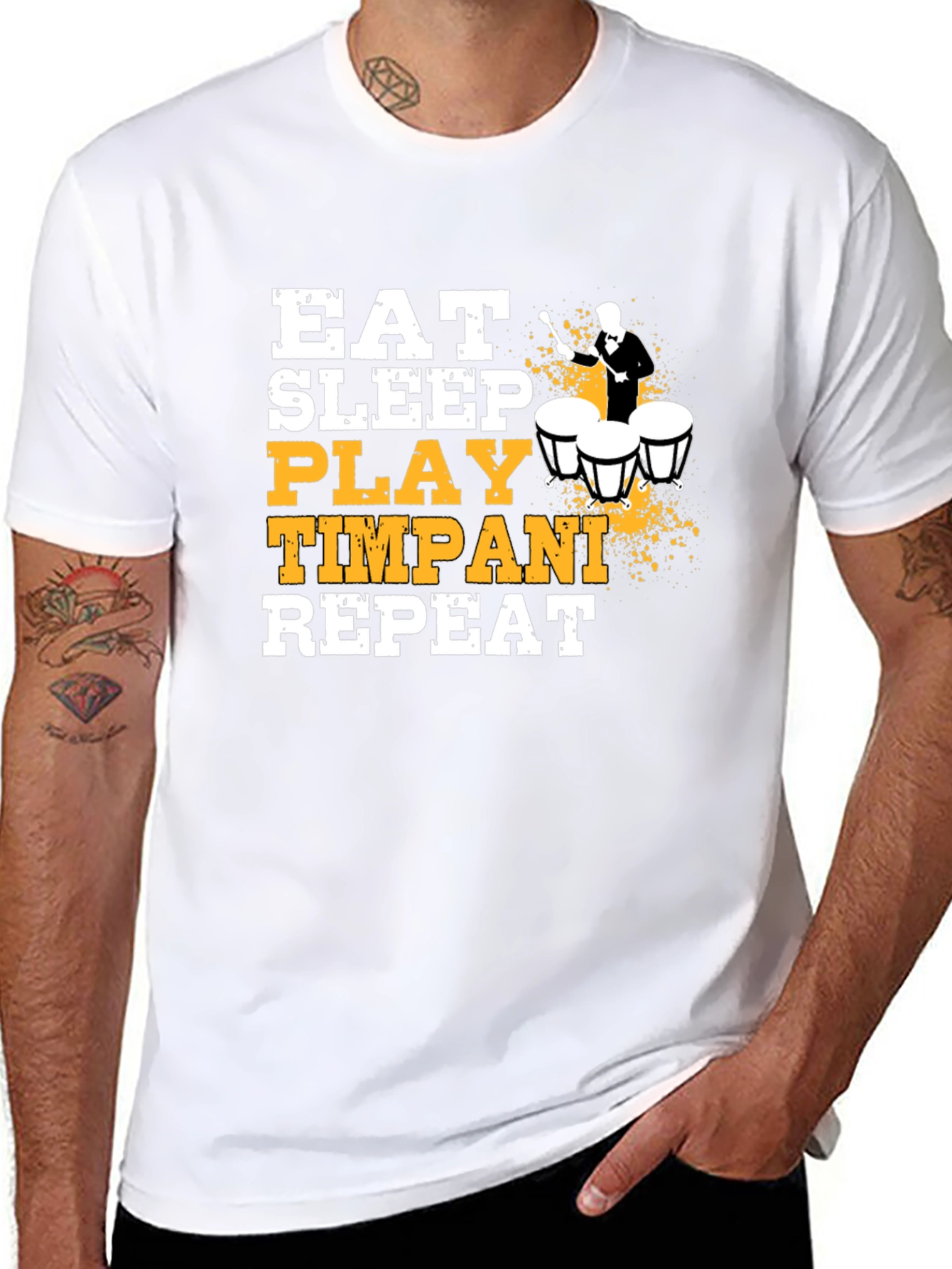 Eat Sleep Play Timpani Repeat Black T-Shirt