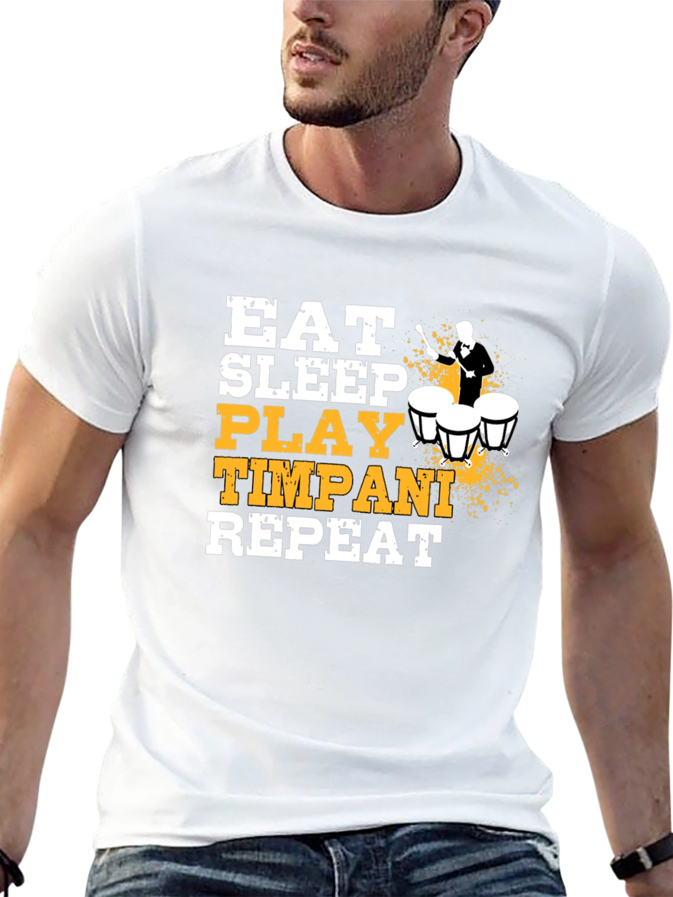 Eat Sleep Play Timpani Repeat Black T-Shirt