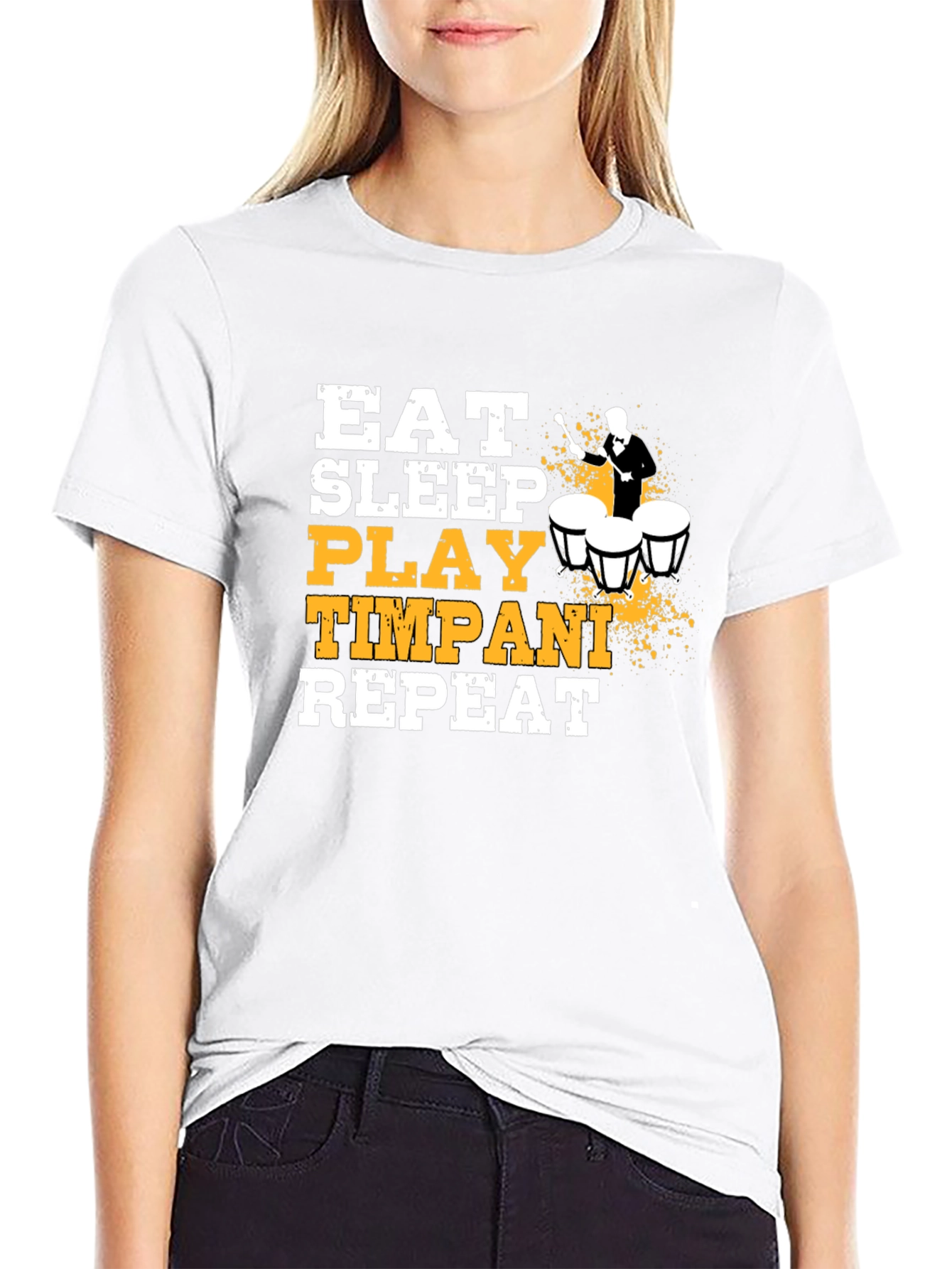Eat Sleep Play Timpani Repeat Black T-Shirt