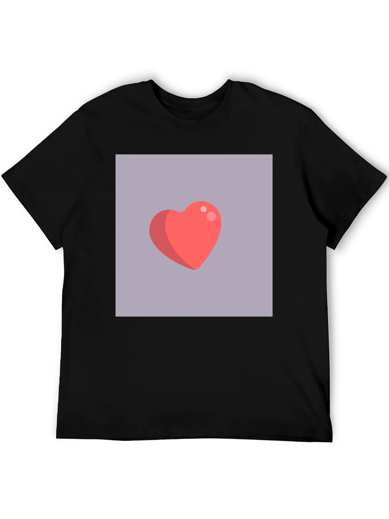 Heart Graphic Tee - Modern Black T-Shirt