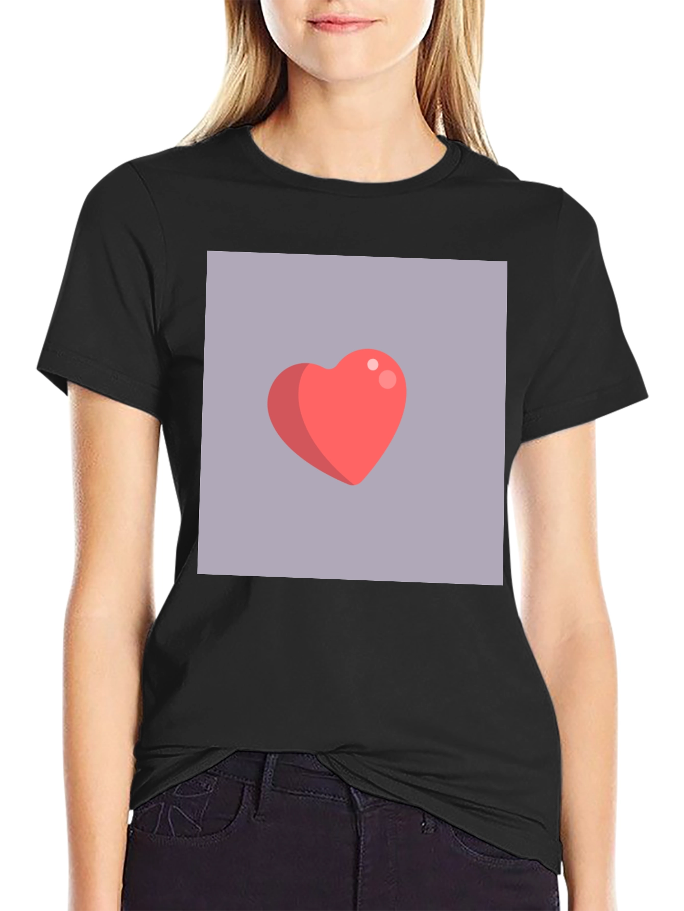 Heart Graphic Tee - Modern Black T-Shirt