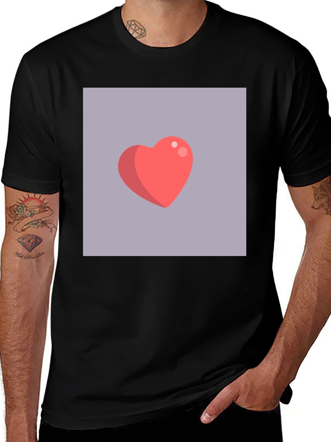 Heart Graphic Tee - Modern Black T-Shirt