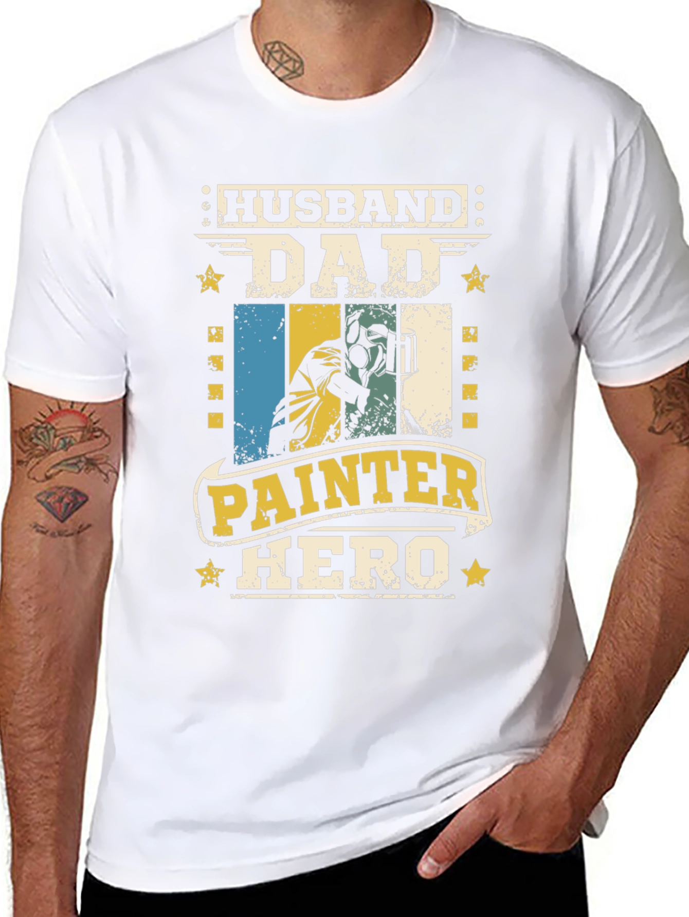 Husband Dad Painter Hero T-Shirt - Fathers Day Gift
