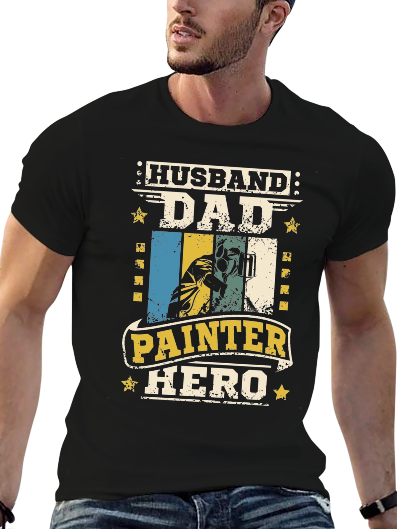 Husband Dad Painter Hero T-Shirt - Fathers Day Gift