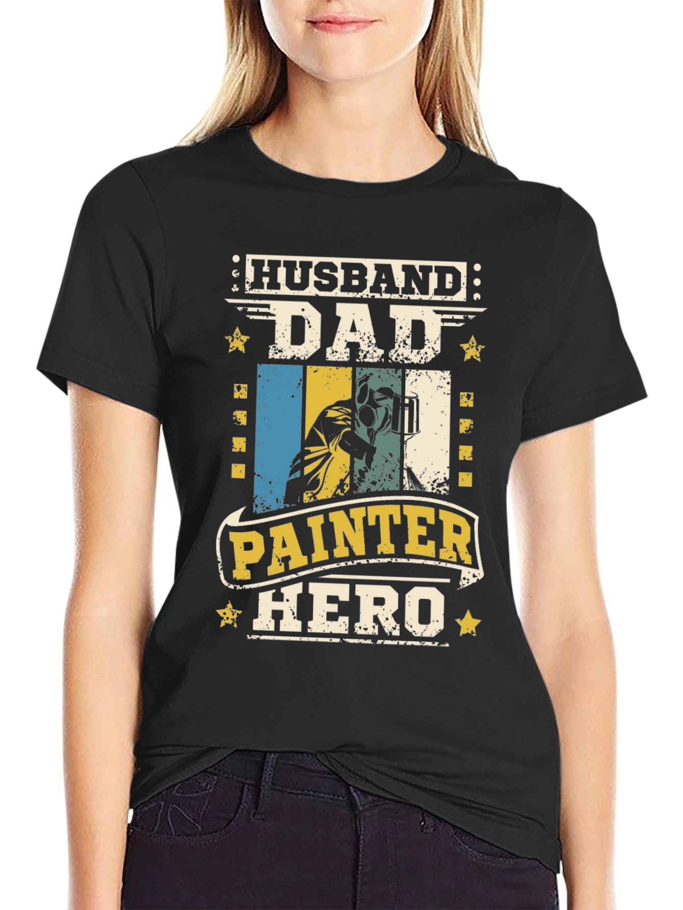 Husband Dad Painter Hero T-Shirt - Fathers Day Gift