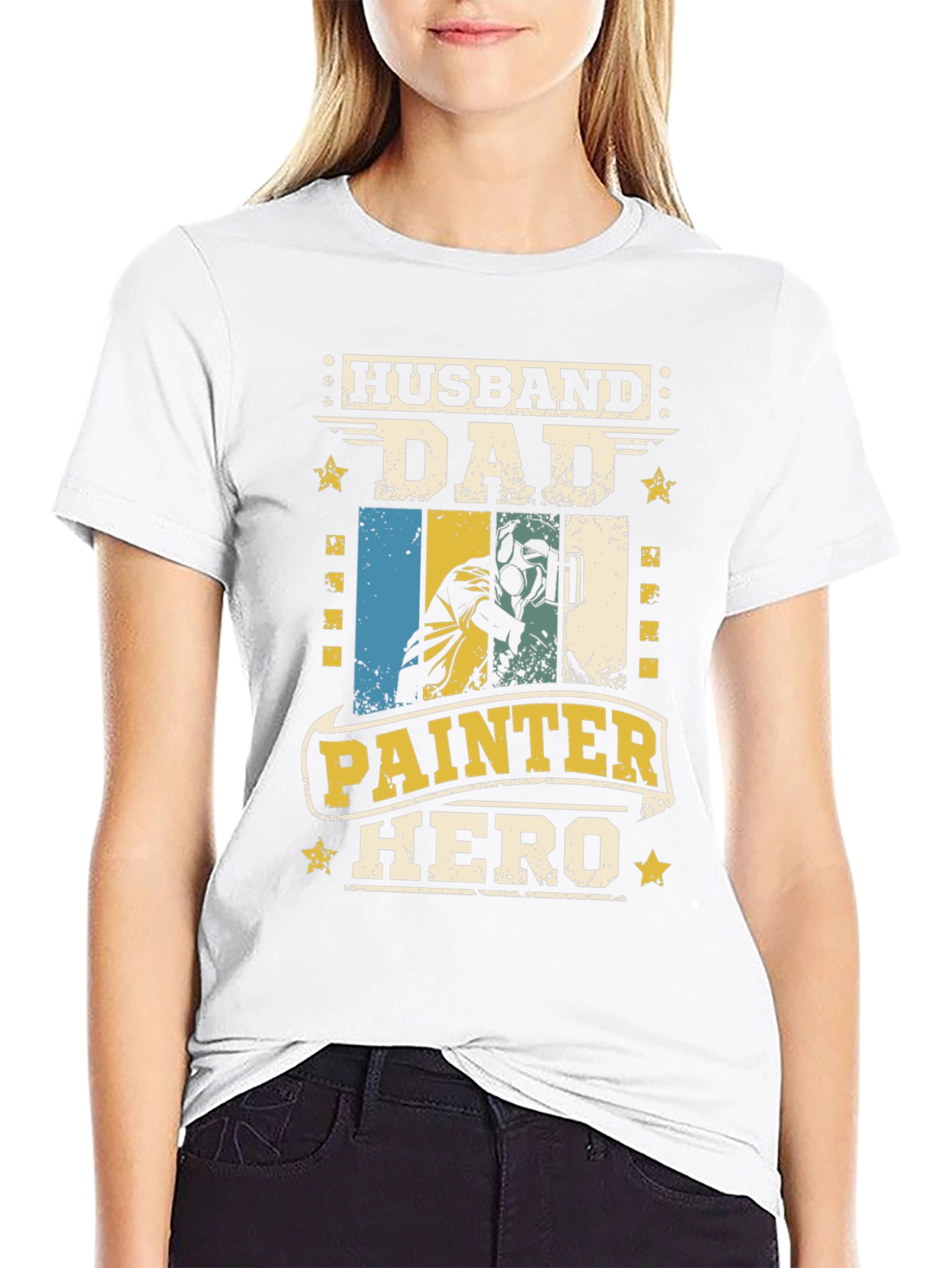Husband Dad Painter Hero T-Shirt - Fathers Day Gift