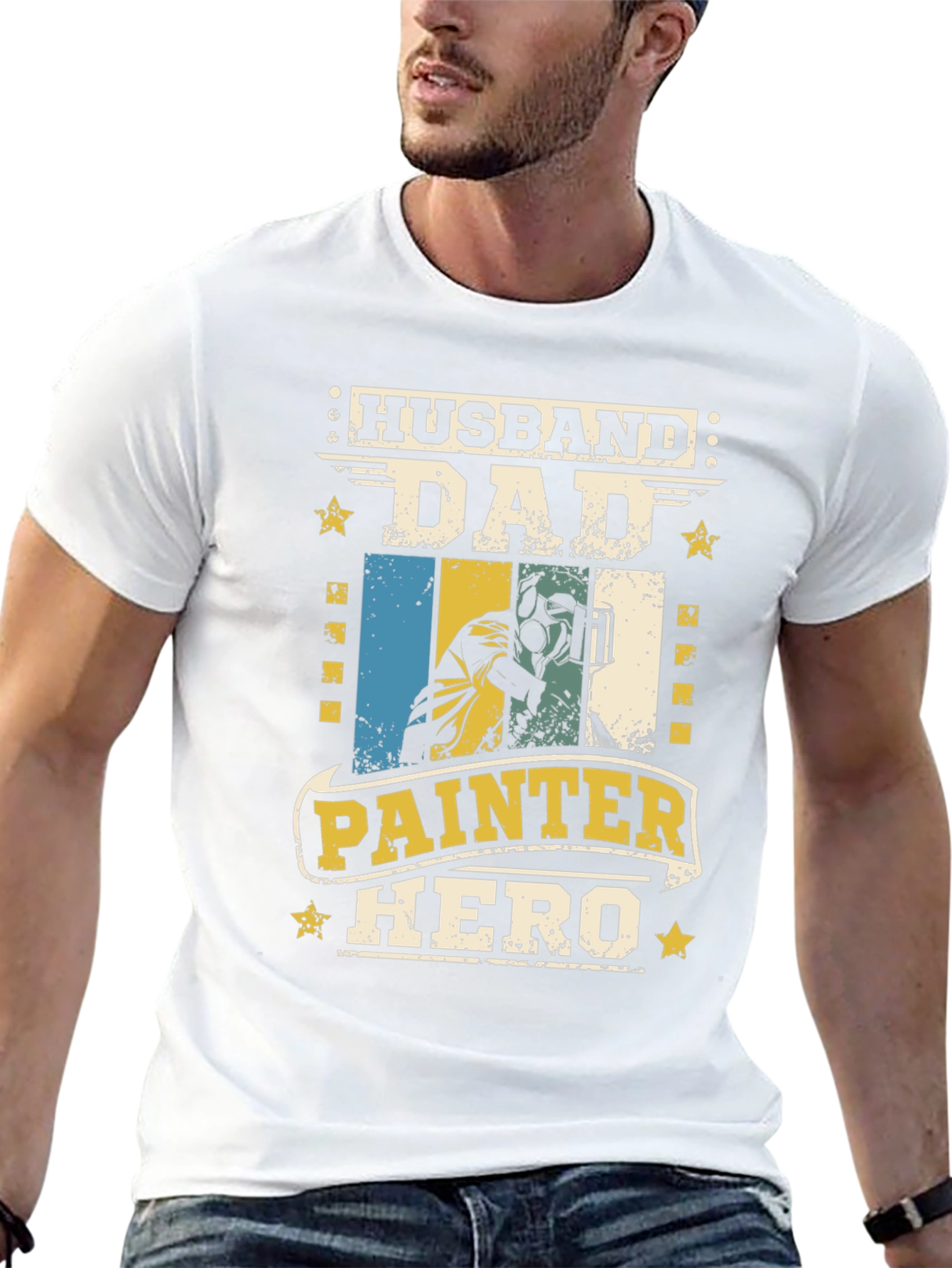 Husband Dad Painter Hero T-Shirt - Fathers Day Gift