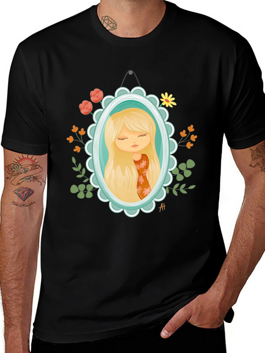 Floral Portrait Graphic Tee - Unisex Casual Shirt