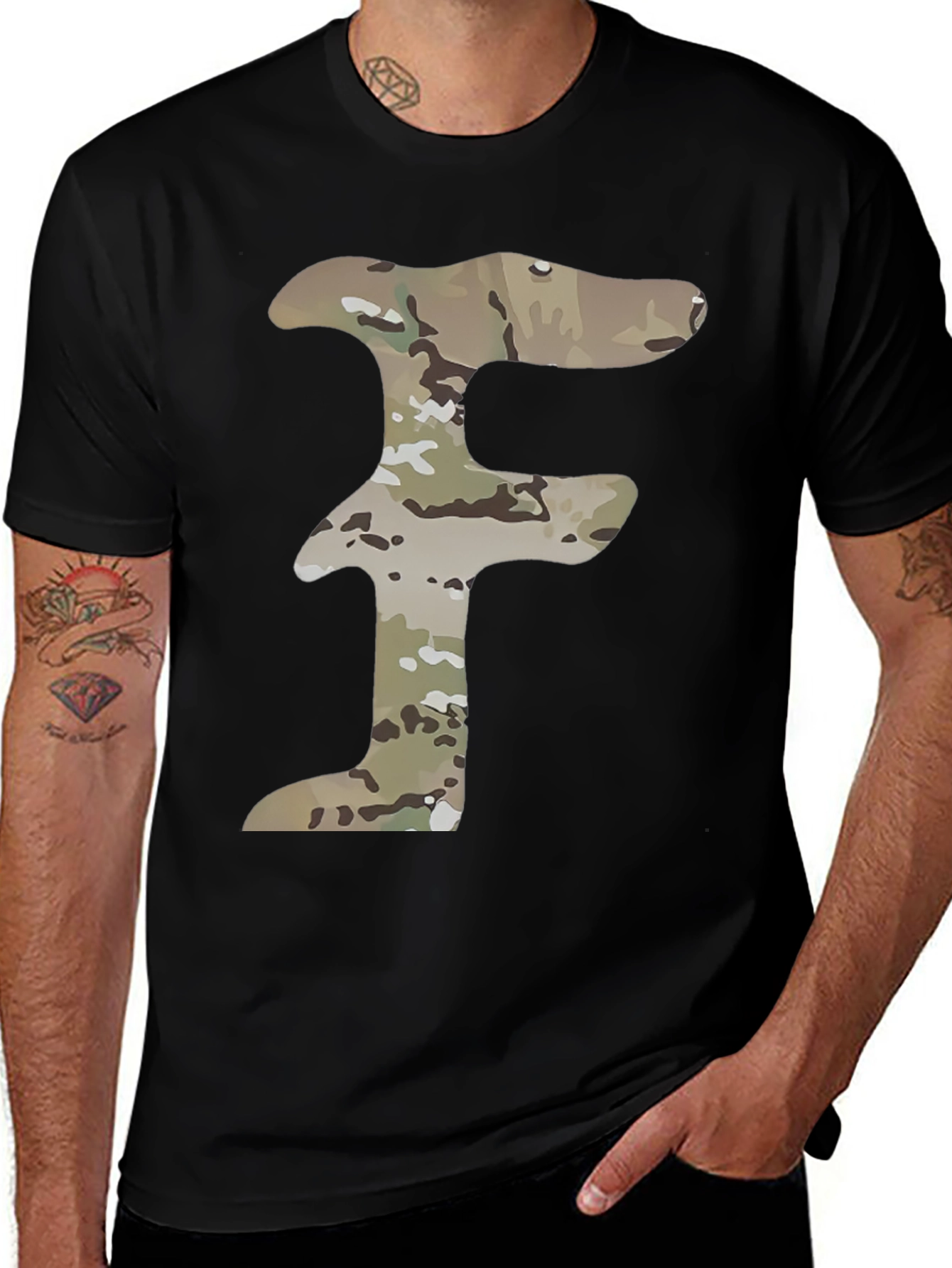Camouflage F Black T-Shirt