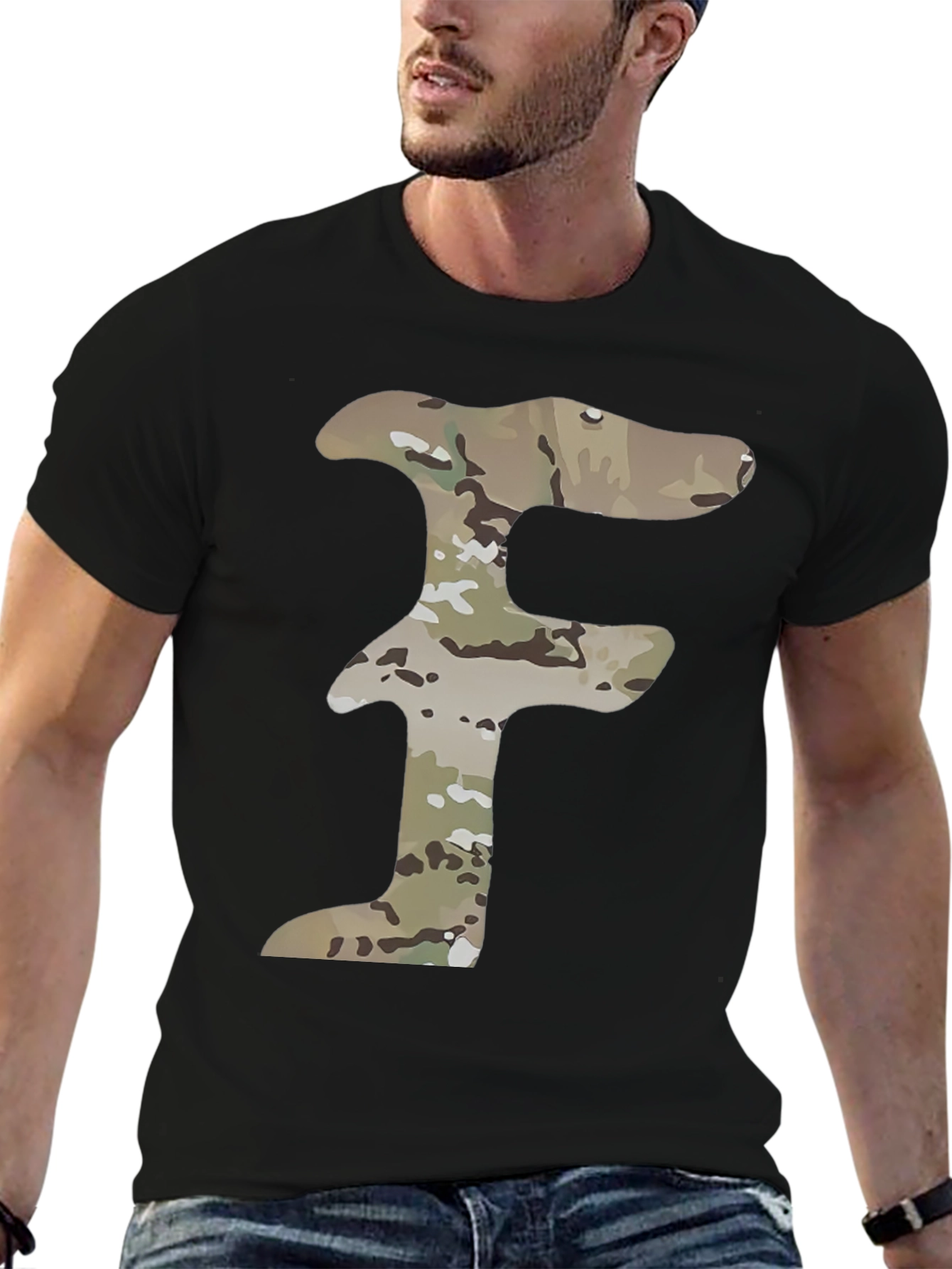 Camouflage F Black T-Shirt