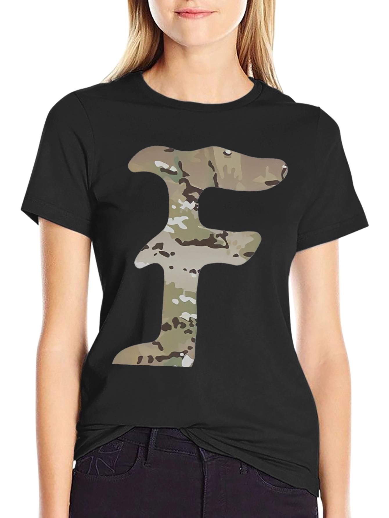Camouflage F Black T-Shirt