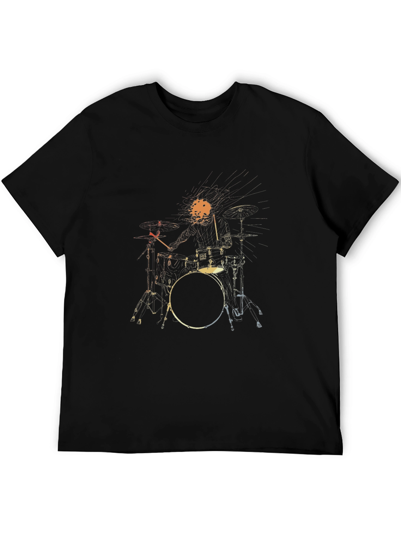 Drum Kit Graphic T-Shirt - Black Cotton Tee
