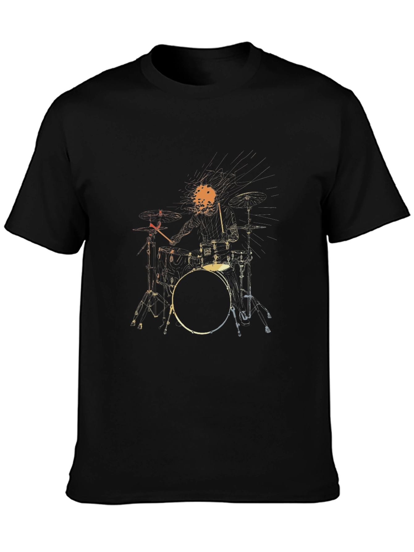 Drum Kit Graphic T-Shirt - Black Cotton Tee