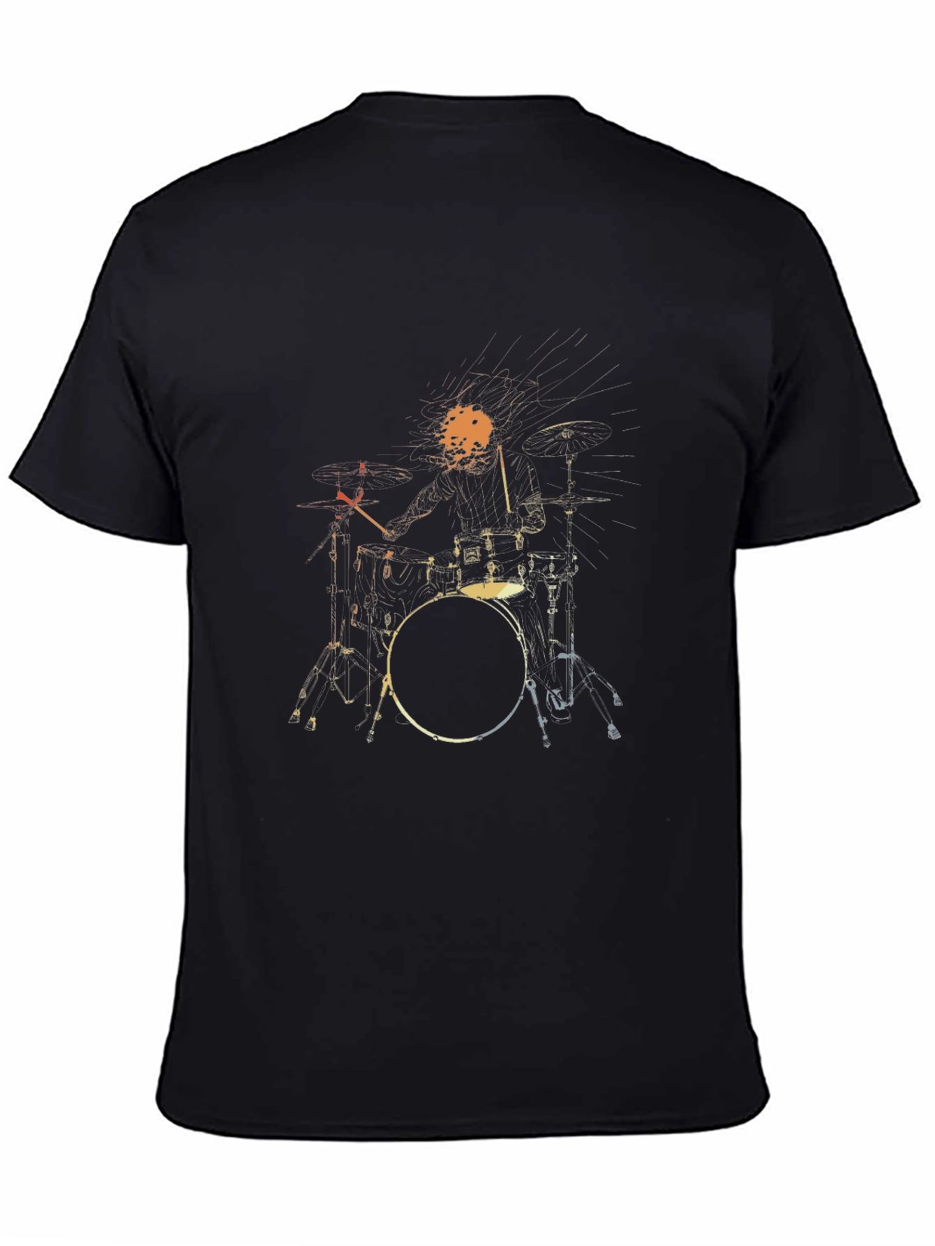 Drum Kit Graphic T-Shirt - Black Cotton Tee