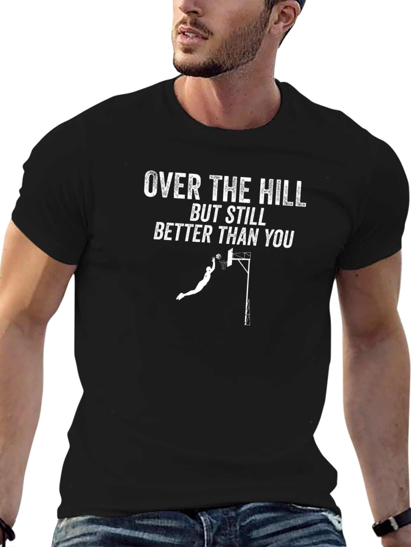 Over The Hill Basketball Graphic Tee