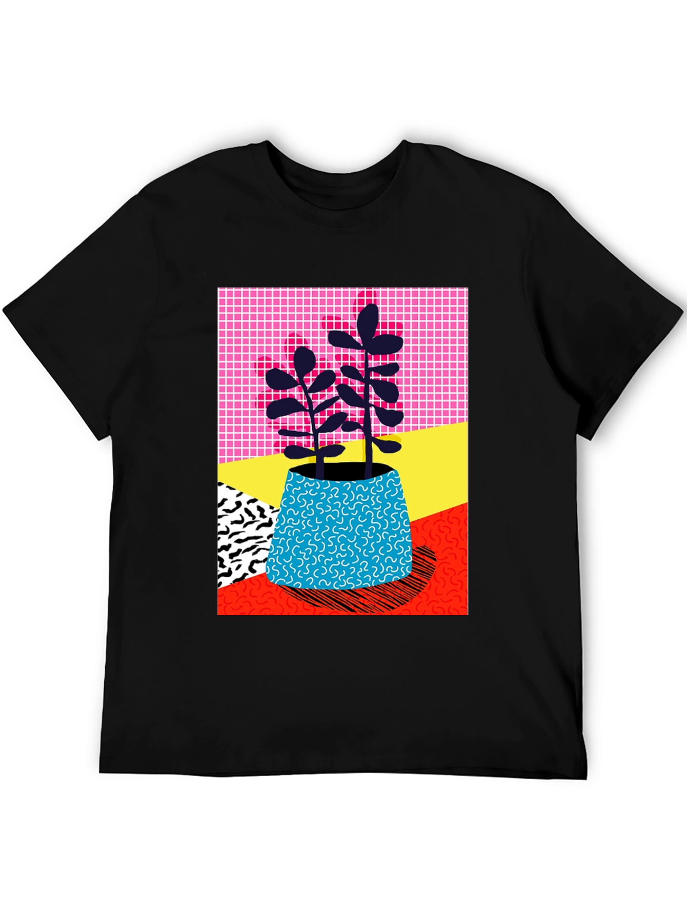 Retro Plant T-Shirt - Geometric Design