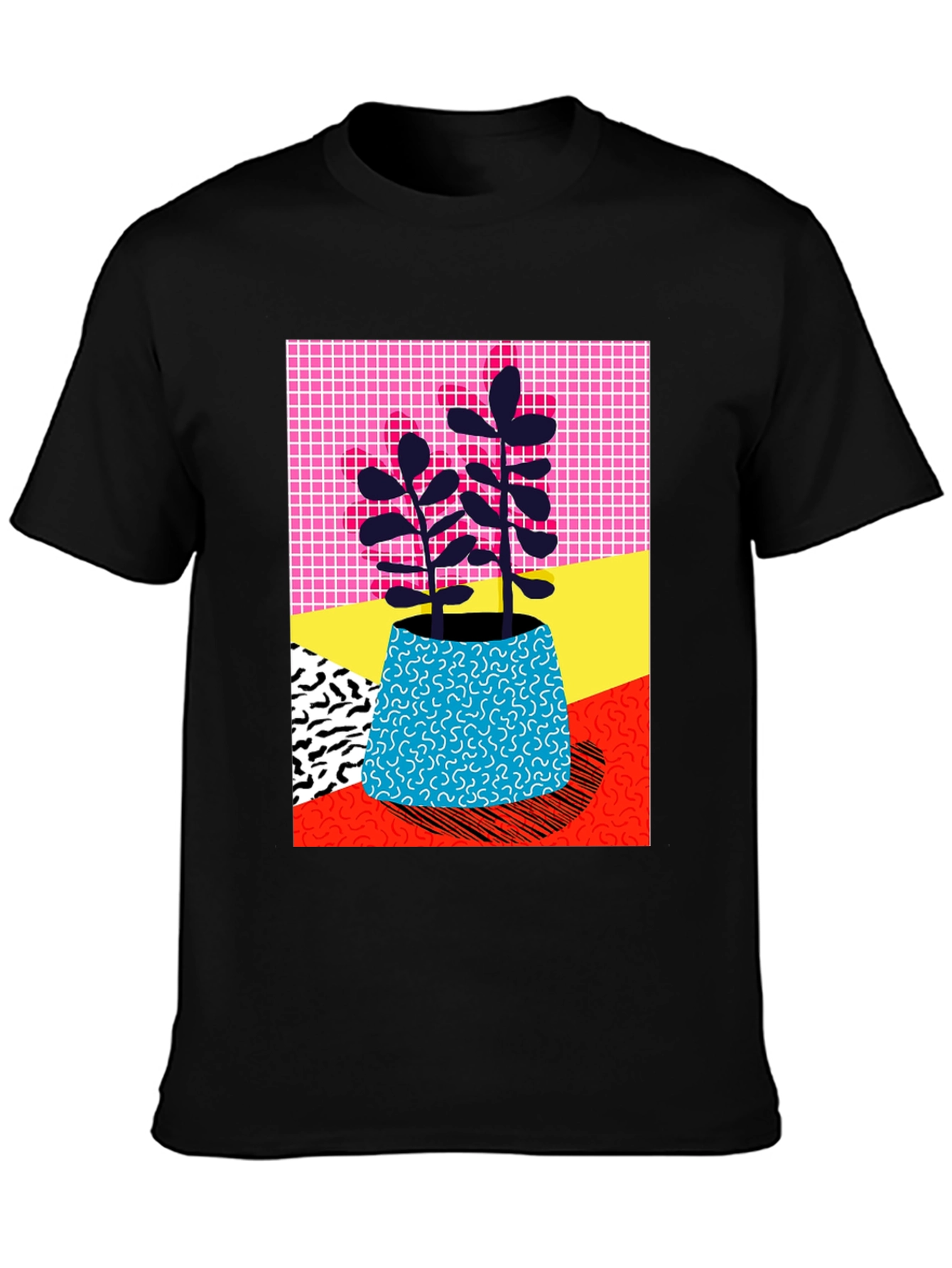 Retro Plant T-Shirt - Geometric Design