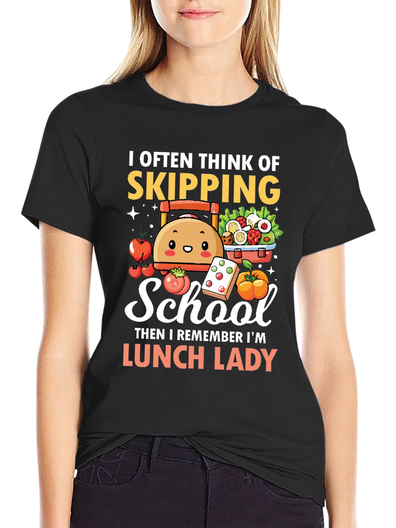 Lunch Lady T-Shirt - Skipping School Design