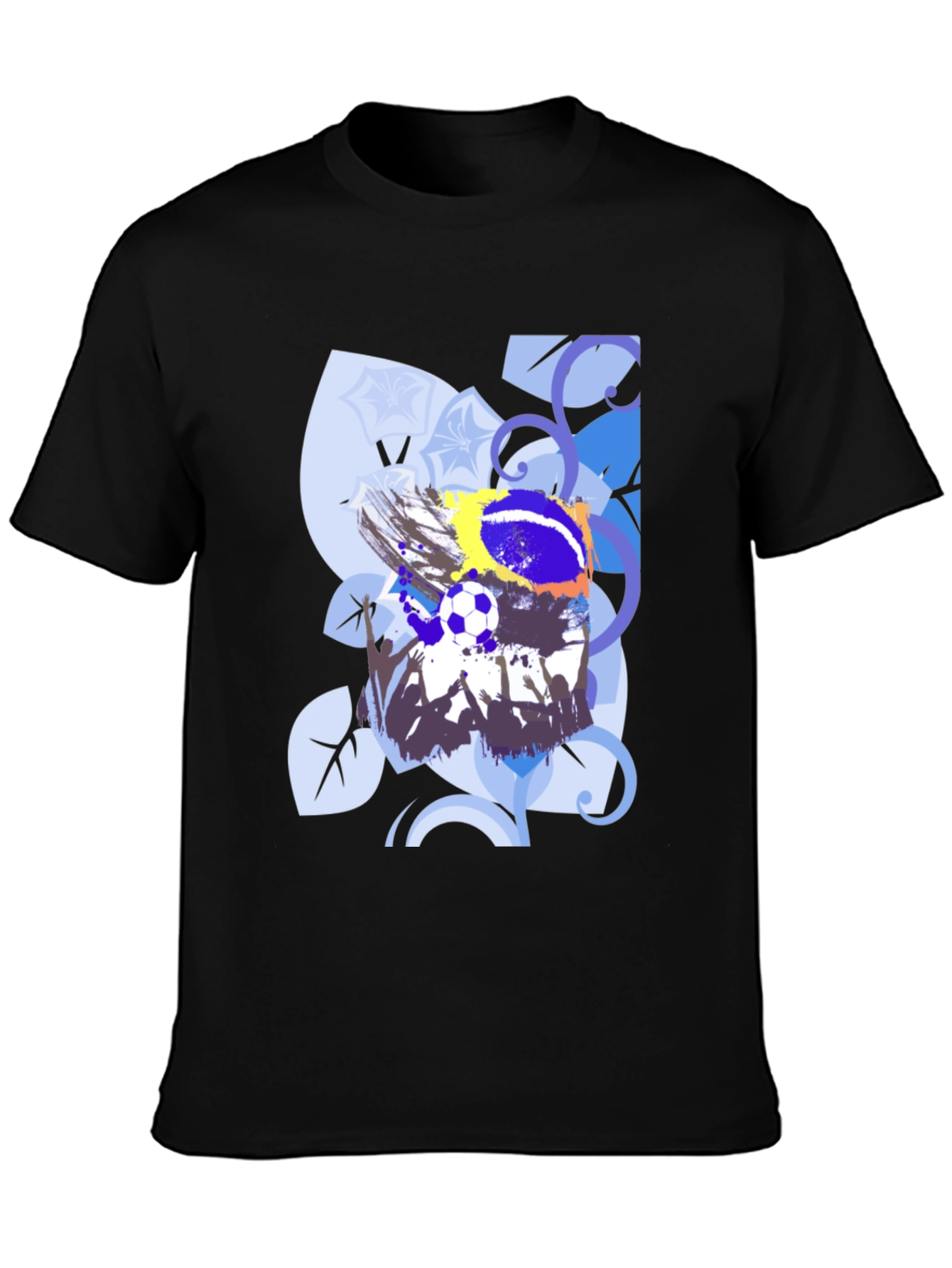 Soccer Fan Art Black T-Shirt