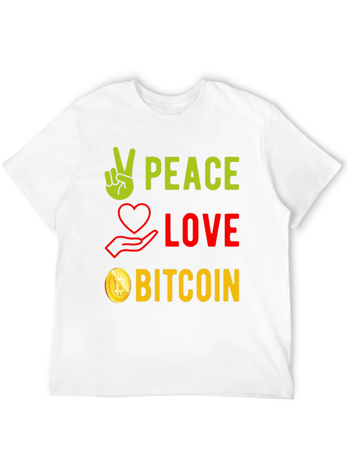Peace Love Bitcoin Black T-Shirt