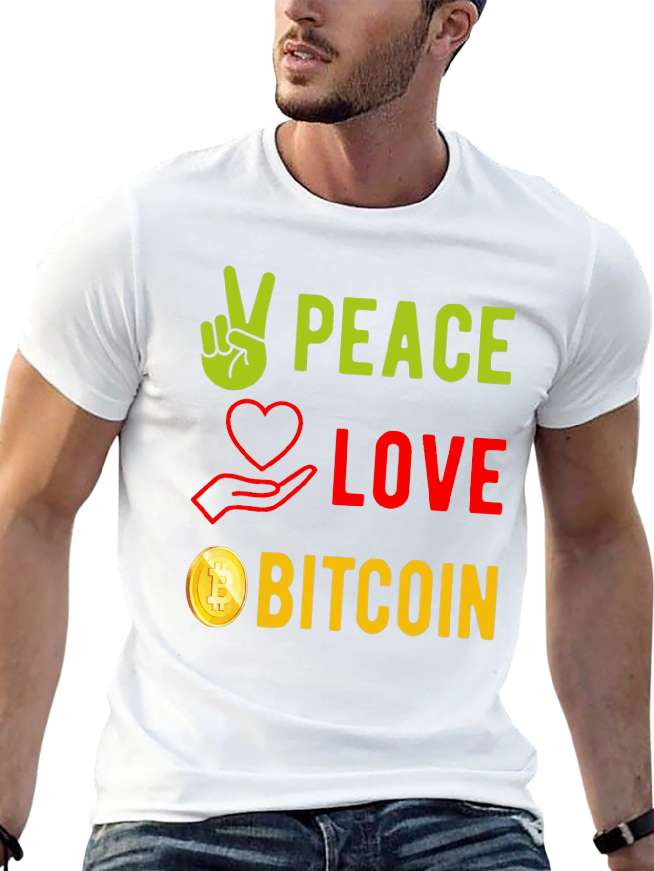 Peace Love Bitcoin Black T-Shirt